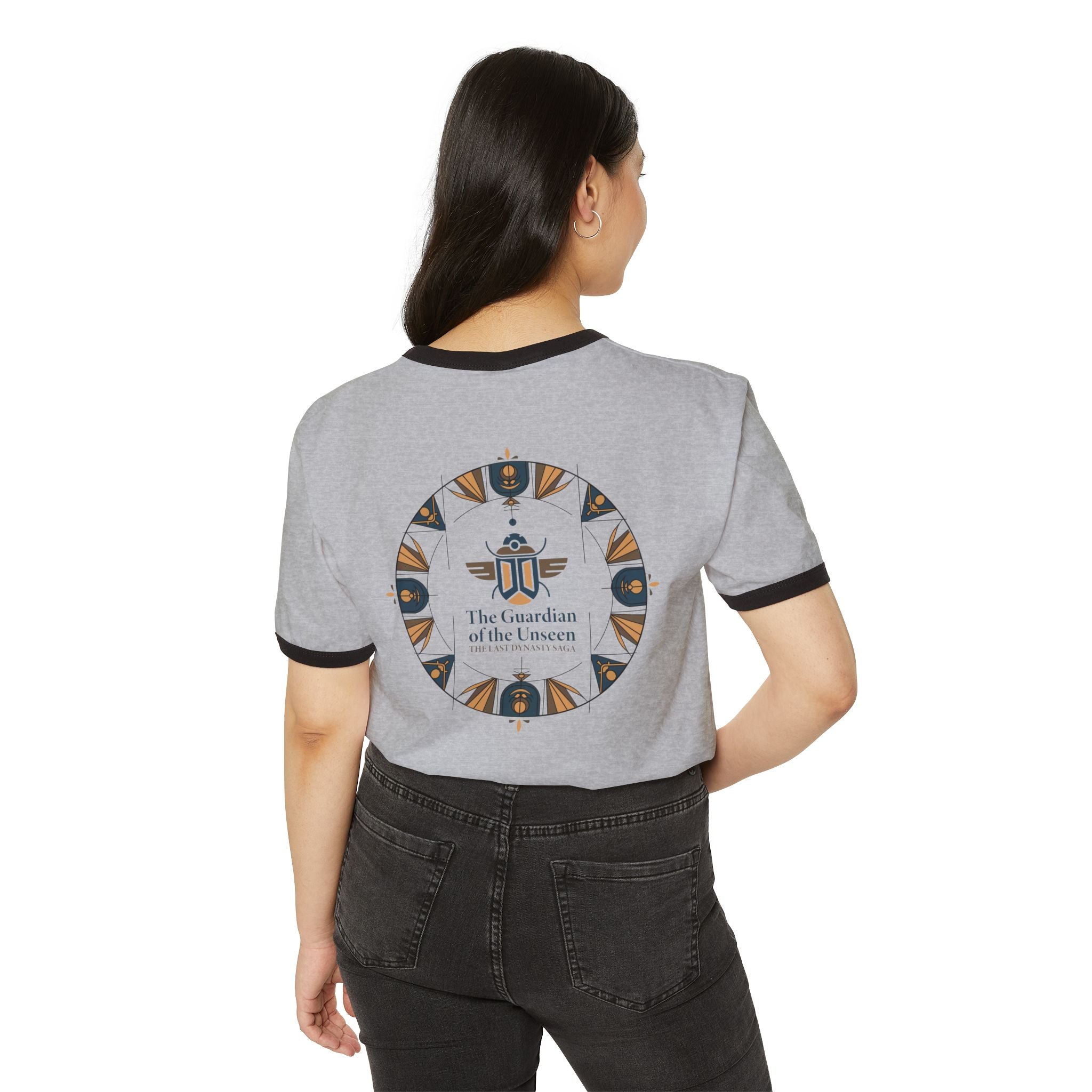 Ringer T-Shirt — "The Throne Awaits" Fantasy Sword Crest Tee