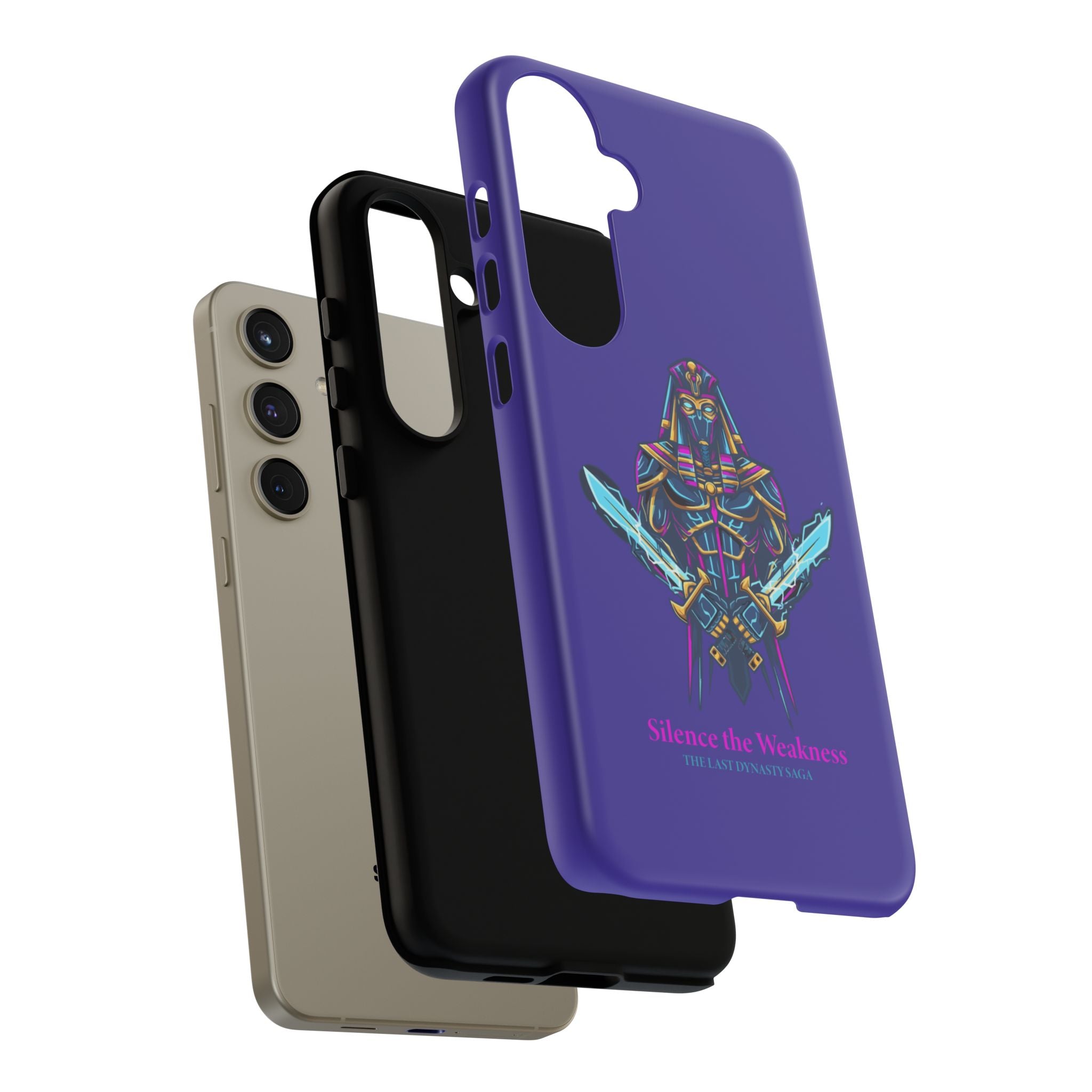 Phone Case — Neon Pharaoh Dual Swords "Silence the Weakness"