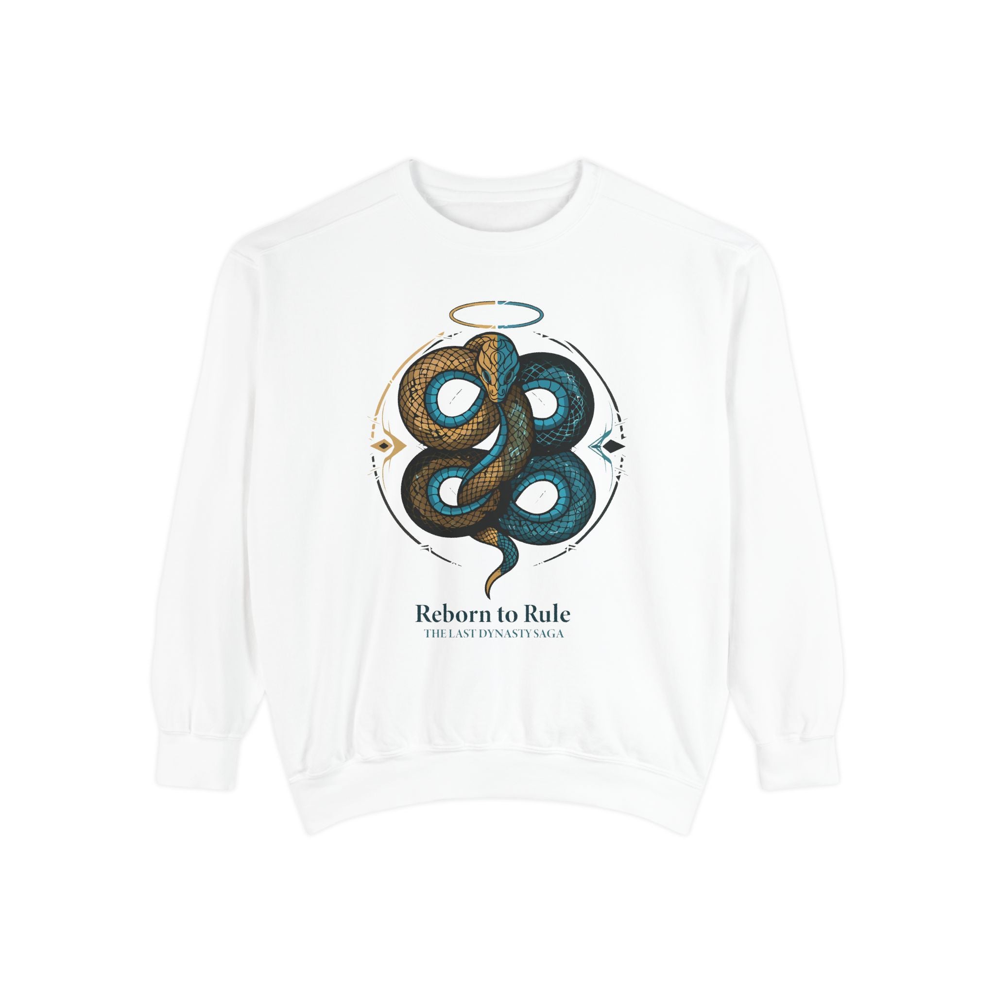Snake Emblem Sweatshirt — "Reborn to Rule" Graphic Crewneck