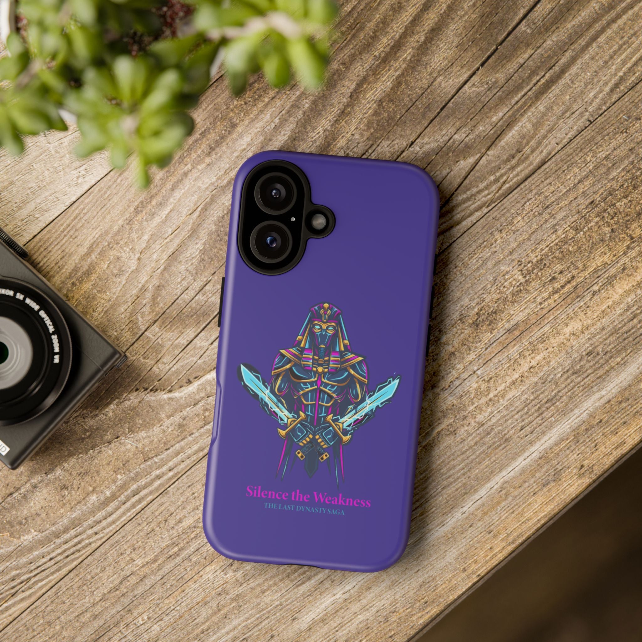 Phone Case — Neon Pharaoh Dual Swords "Silence the Weakness"