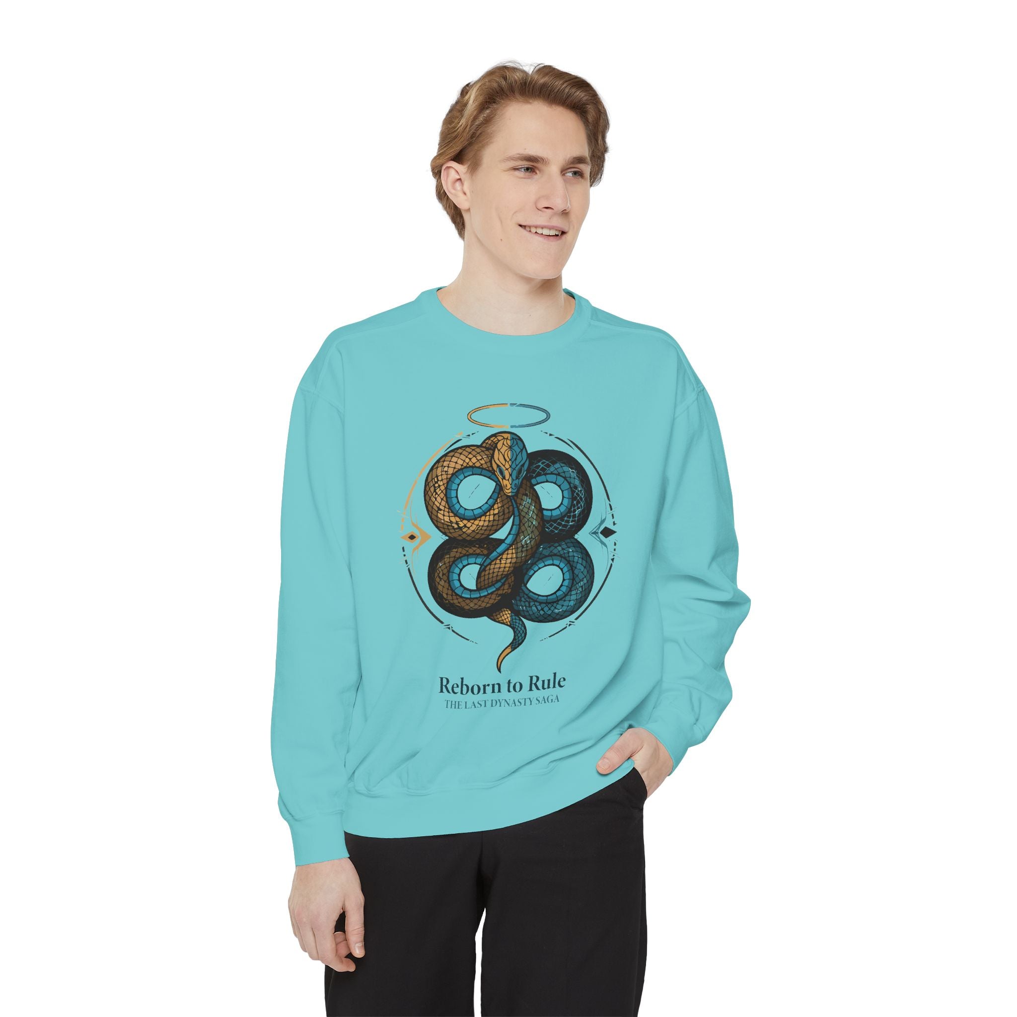 Snake Emblem Sweatshirt — "Reborn to Rule" Graphic Crewneck
