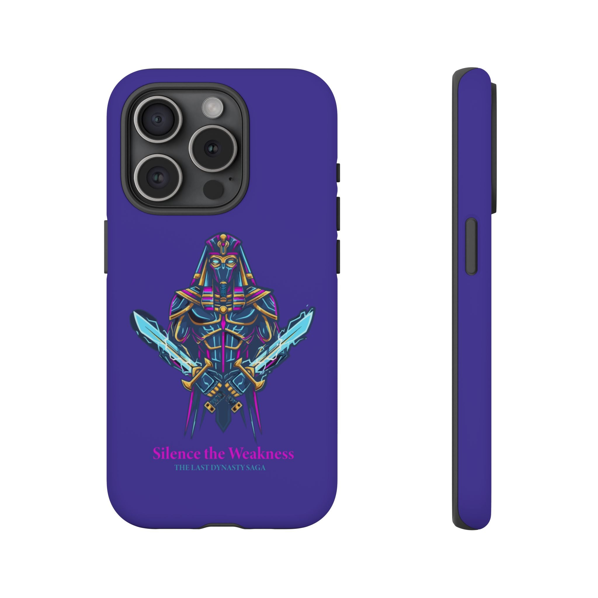 Phone Case — Neon Pharaoh Dual Swords "Silence the Weakness"