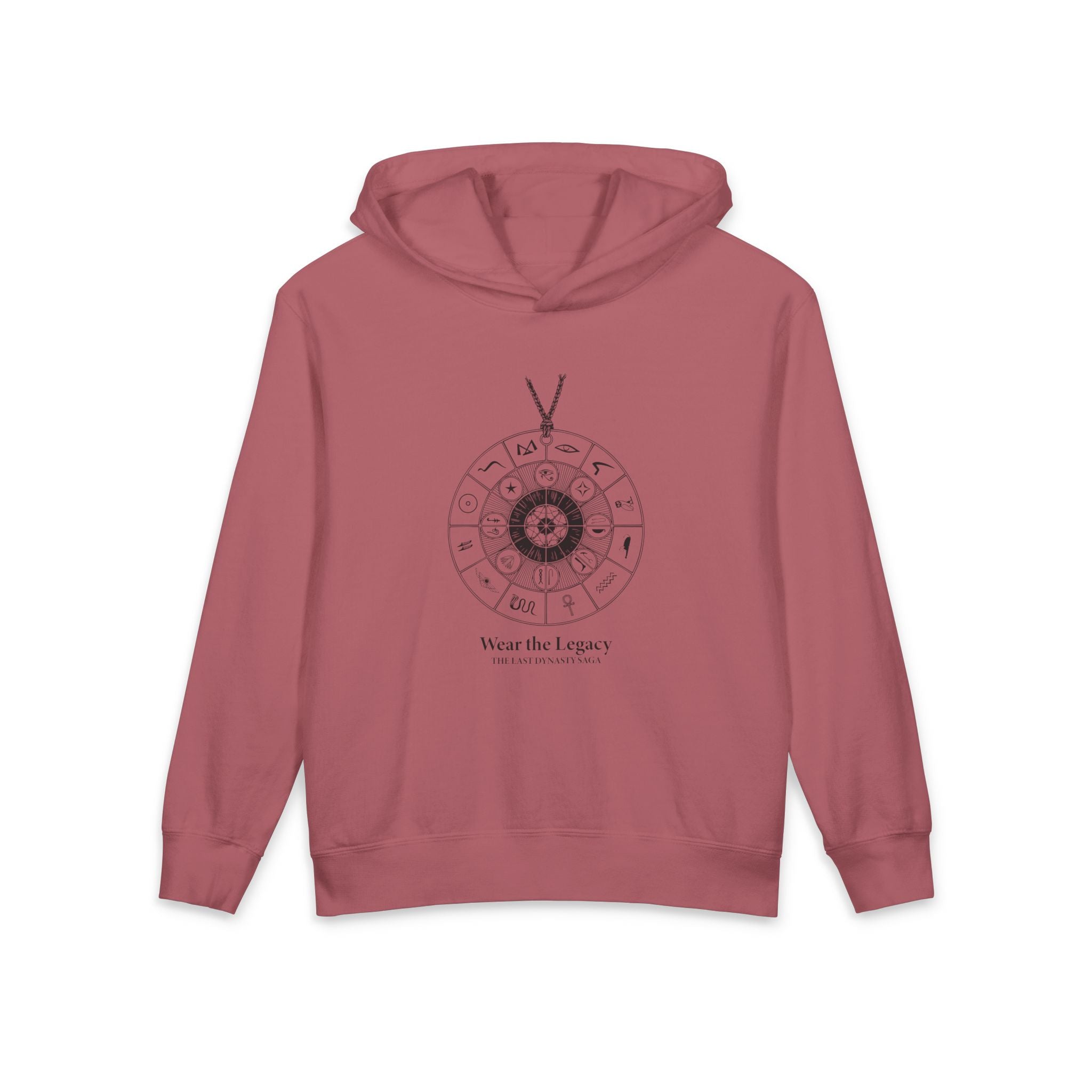 The SAGA Compass with a Spell Youth Hoodie — Geometric Anubis Design "You Are The Spell"