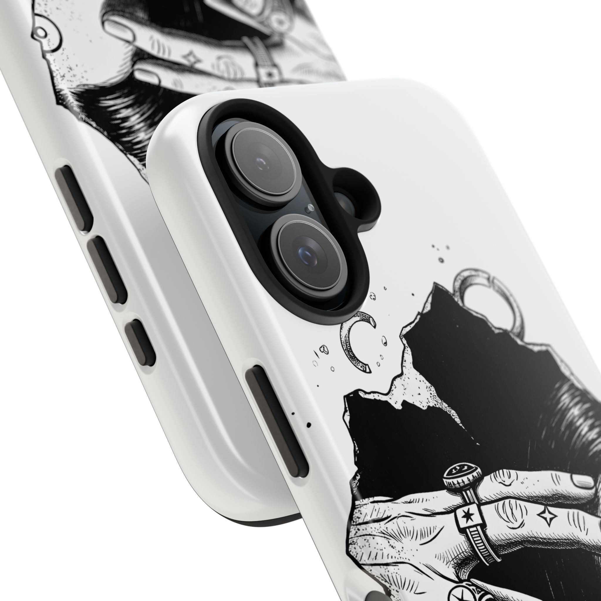 Tough Phone Case — Veiled Truth Black & White Mystic Illustration