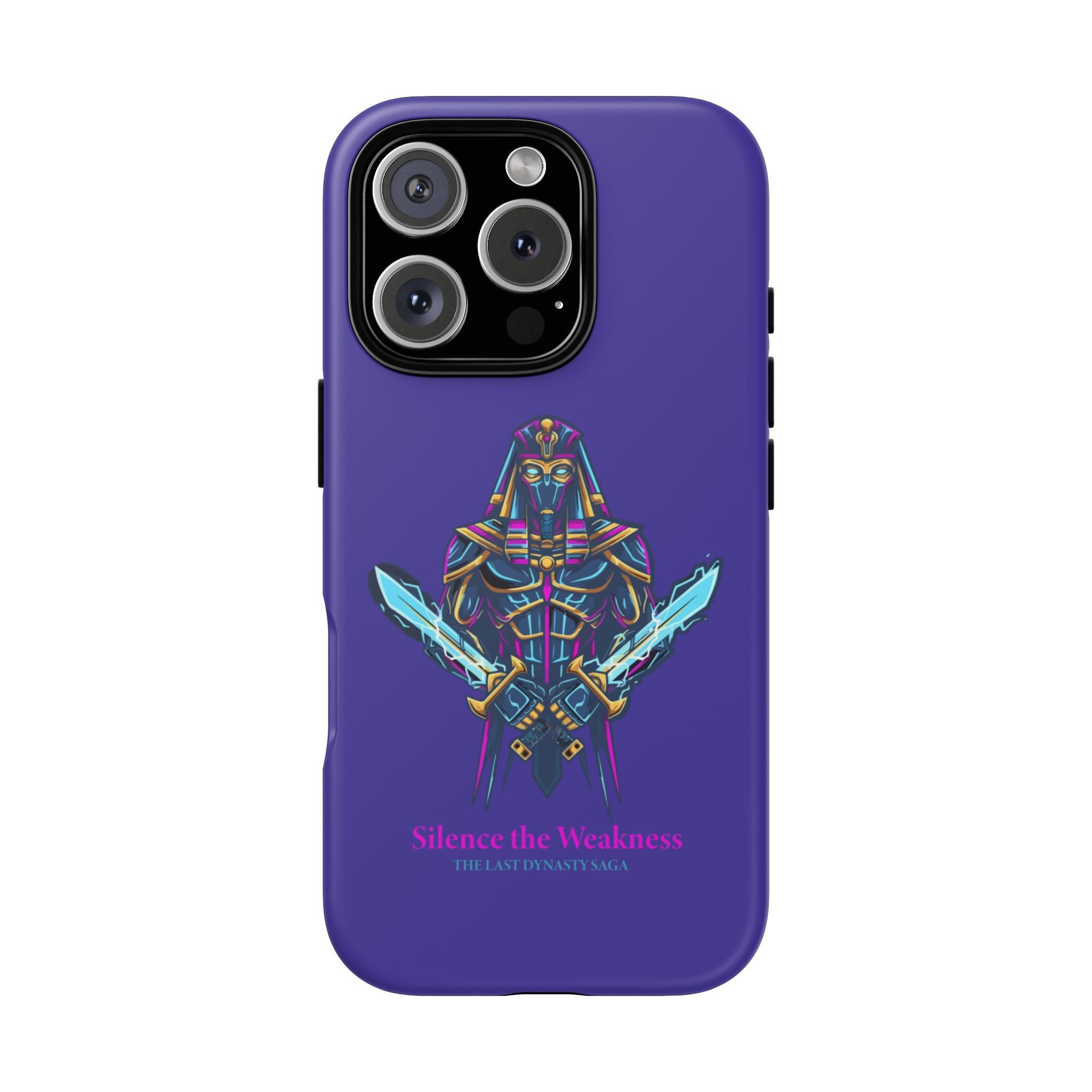 Phone Case — Neon Pharaoh Dual Swords "Silence the Weakness"