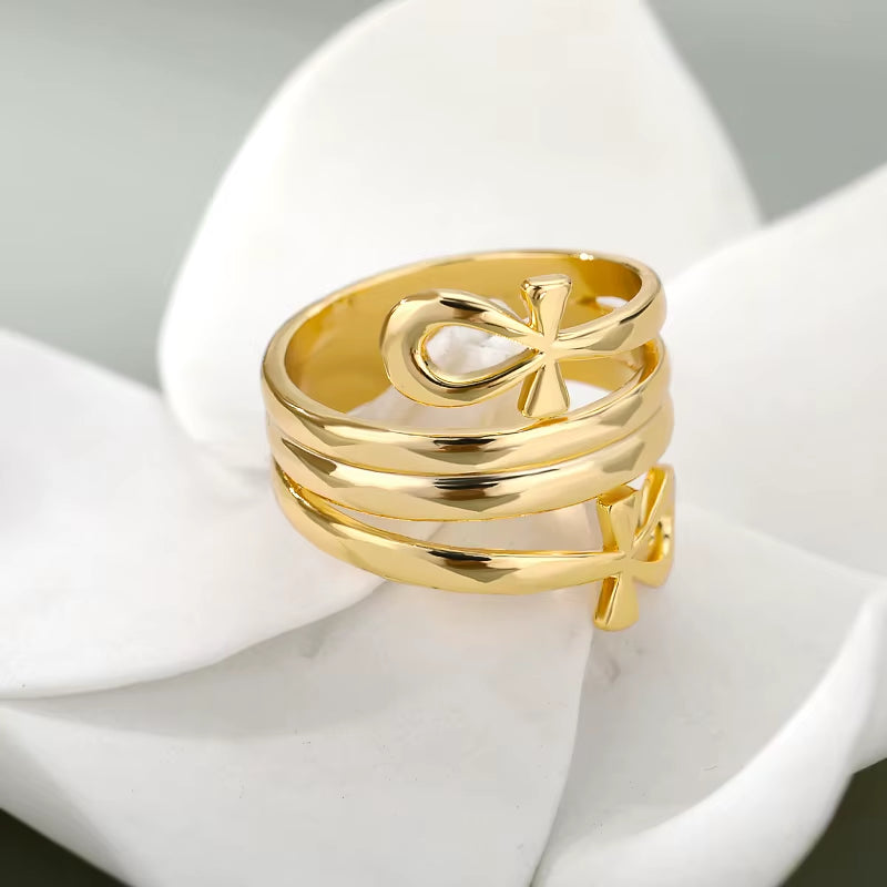 Gold-Tone Stainless Steel Adjustable Band (Unisex)