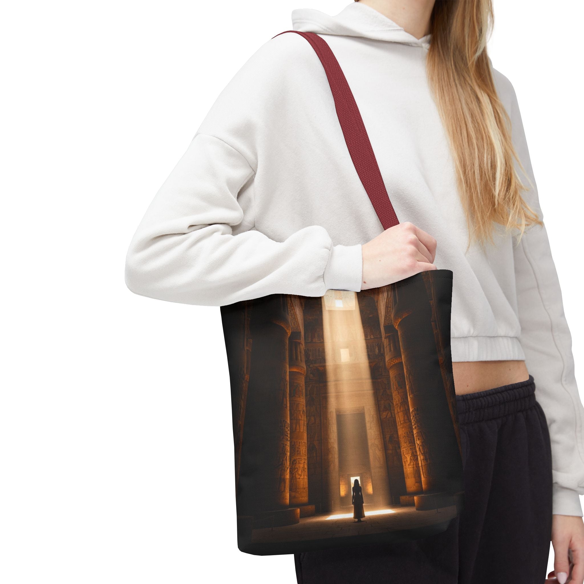 Mystic Temple Tote Bag — Ancient Light & Symbolic Wheel AOP Tote