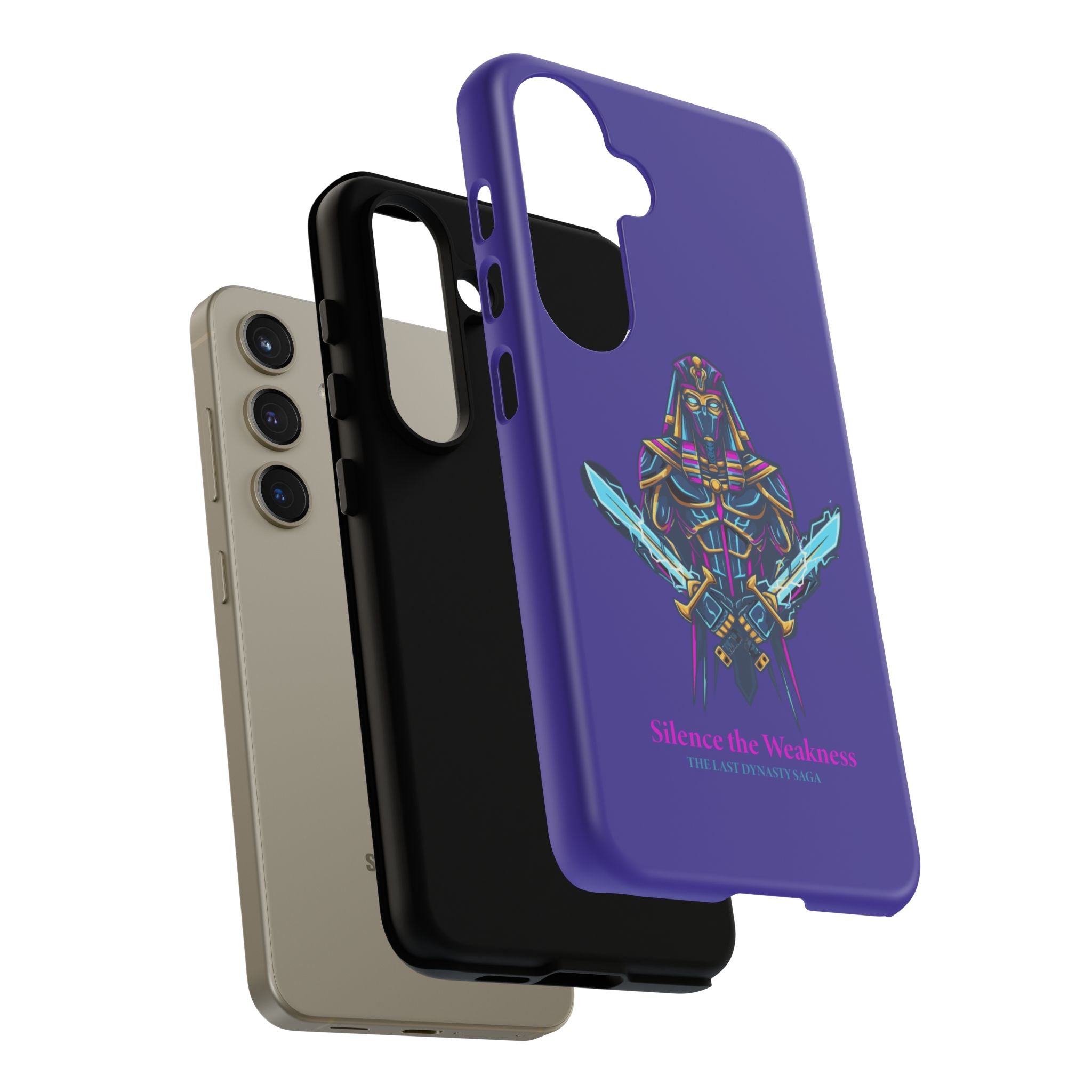 Phone Case — Neon Pharaoh Dual Swords "Silence the Weakness"