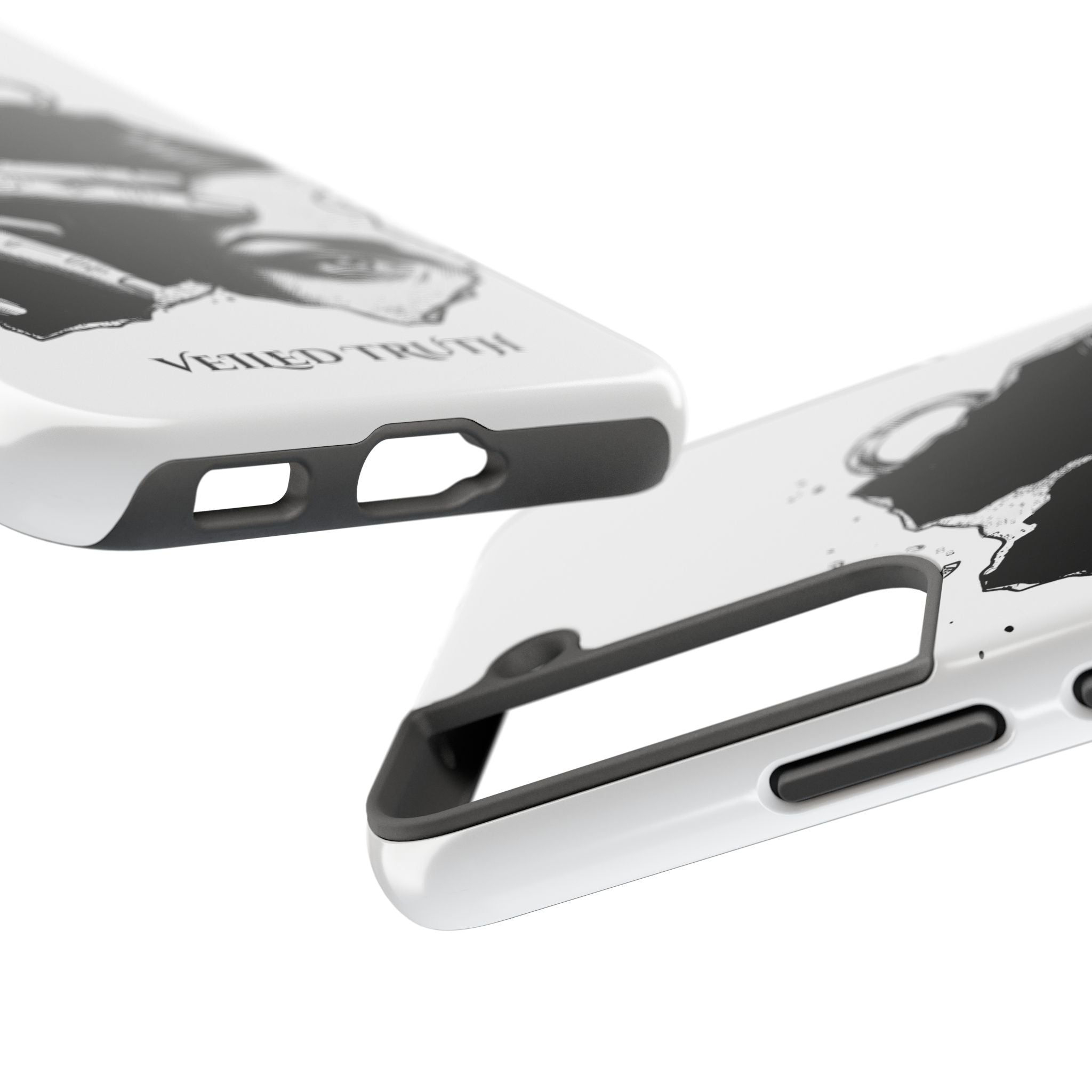 Tough Phone Case — Veiled Truth Black & White Mystic Illustration