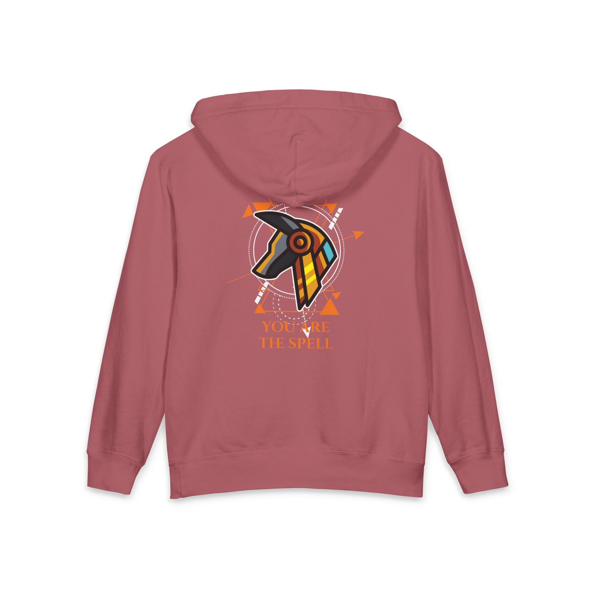 The SAGA Compass with a Spell Youth Hoodie — Geometric Anubis Design "You Are The Spell"