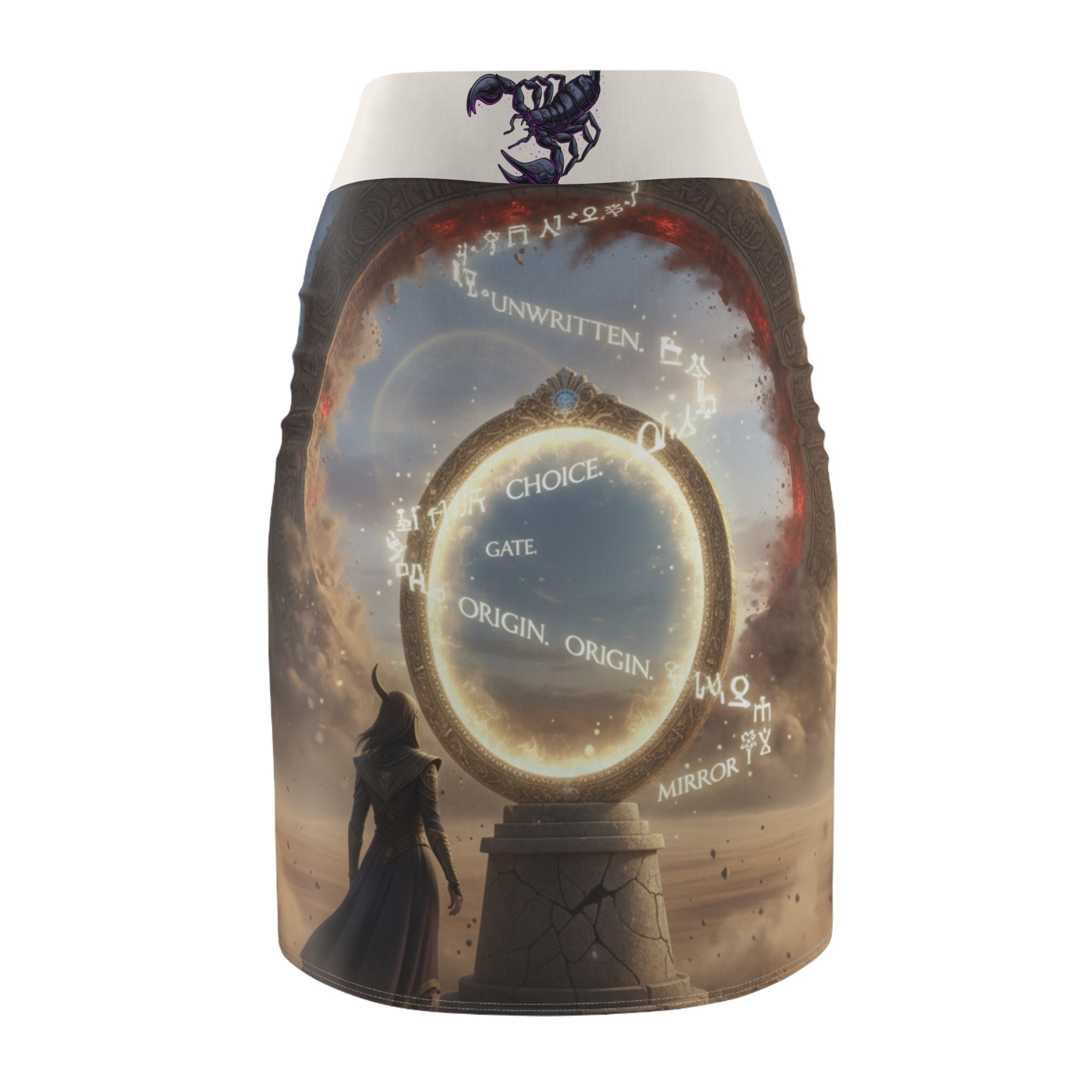 Mystic Portal Pencil Skirt — Fantasy Magic Circle Skirt with &