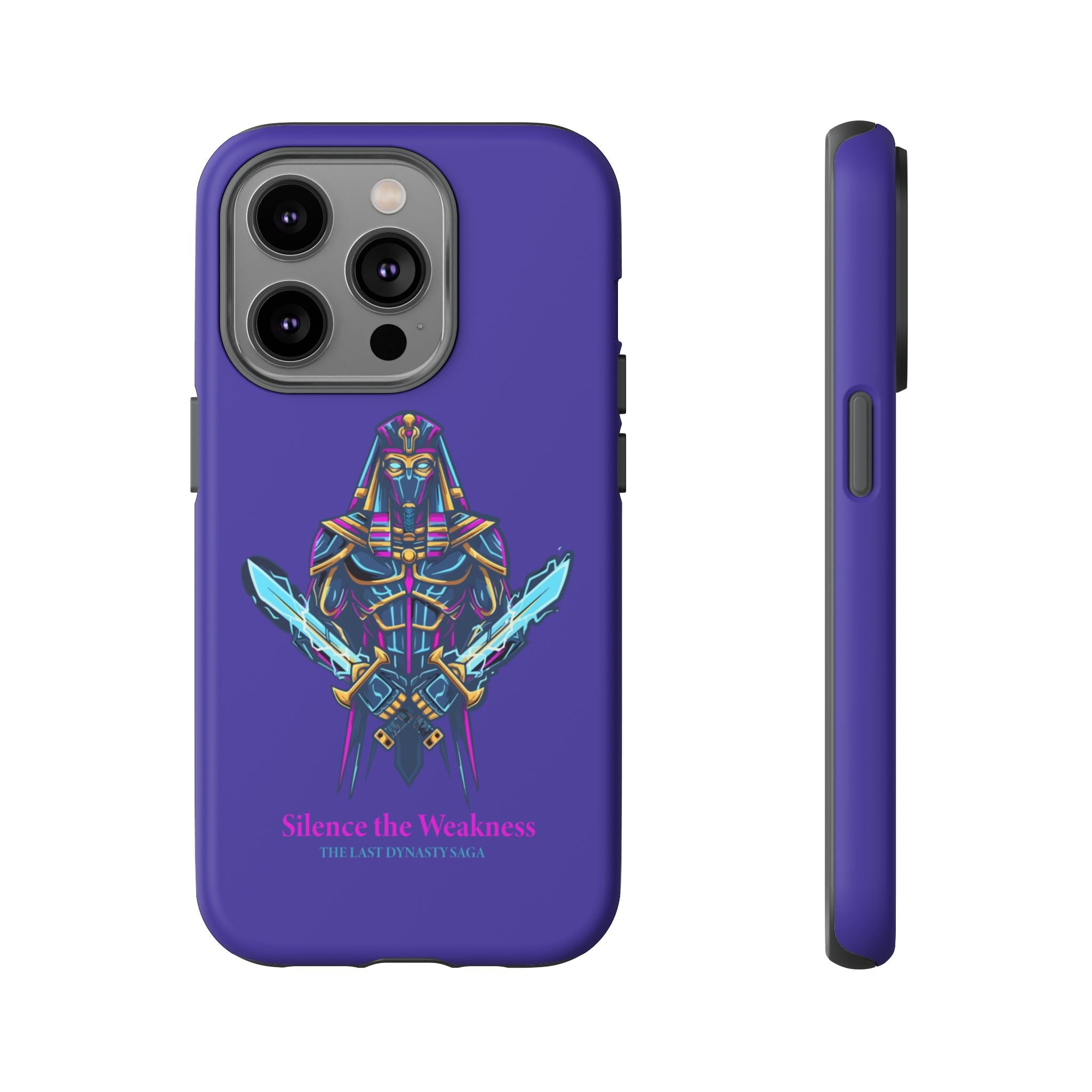 Phone Case — Neon Pharaoh Dual Swords "Silence the Weakness"