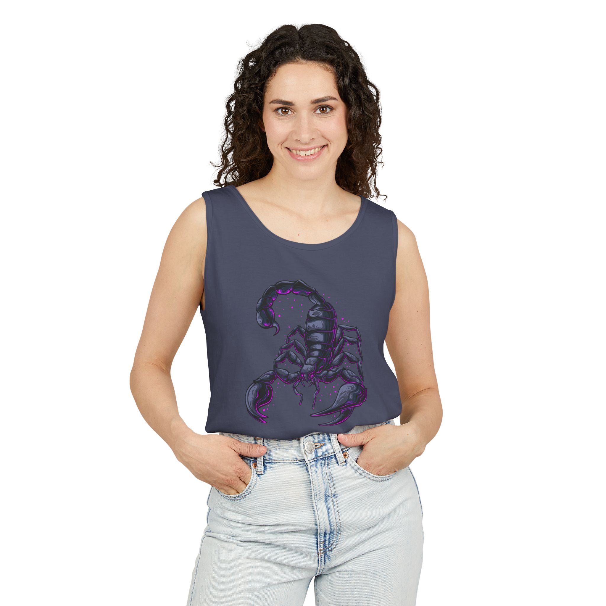 Scorpion Graphic Tank Top — Dark Cosmic Scorpion Art