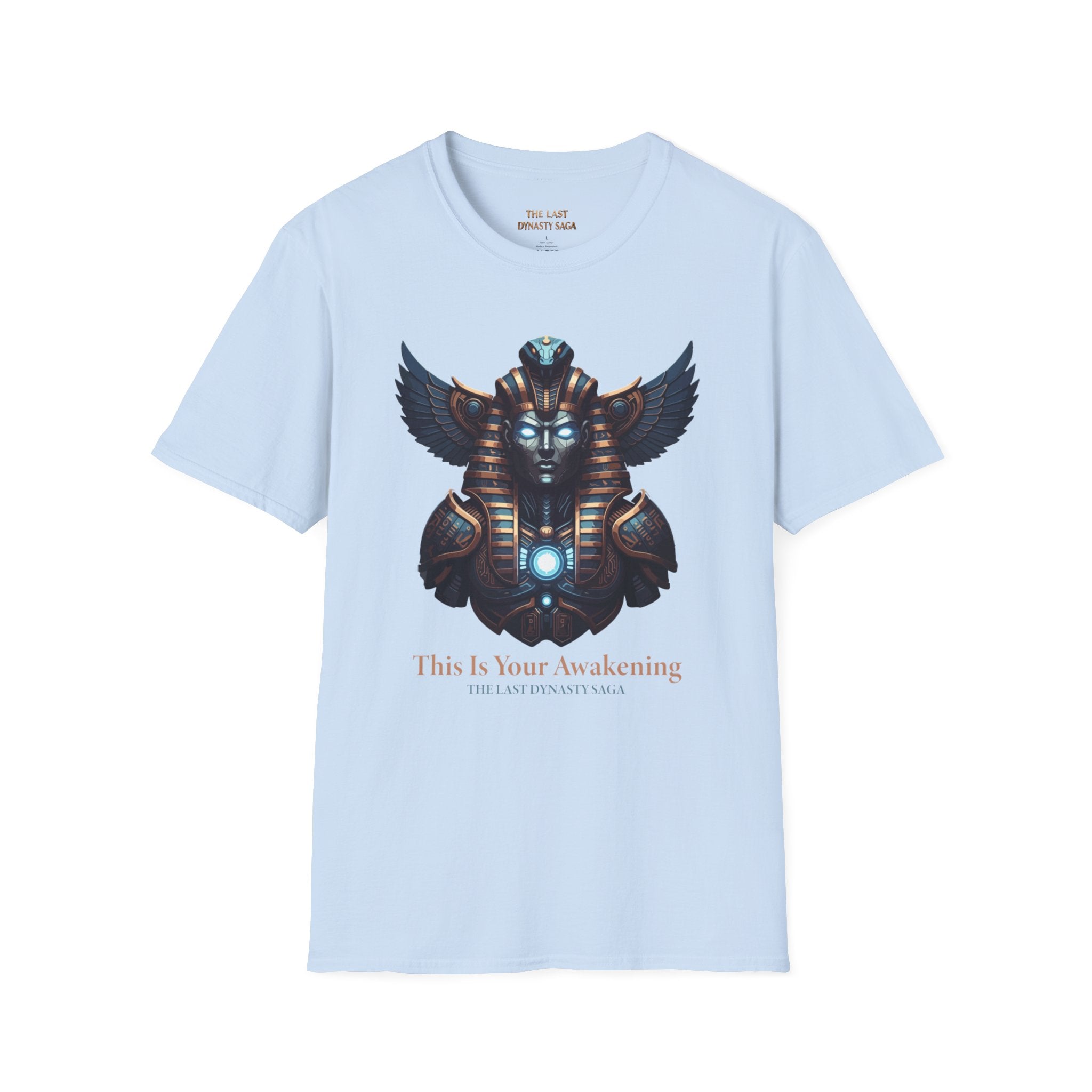 Egyptian Pharaoh Chest & Serpent Back T-Shirt — "This Is Your Awakening / Endless Power"