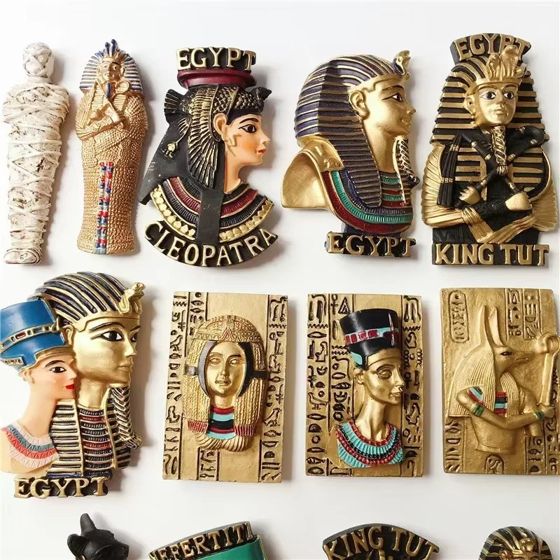 Egyptian Pharaoh & Anubis Fridge Magnet Resin Souvenir Decorative Accent