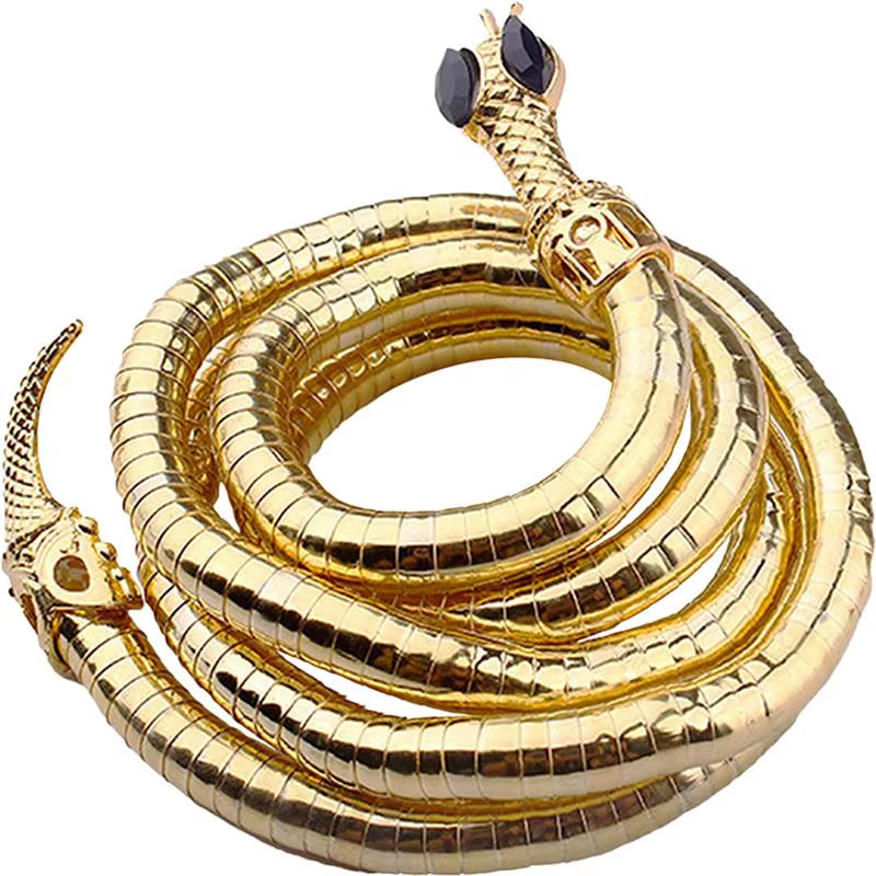 Serpent of the Nile Adjustable Gold Snake Cuff Bracelet