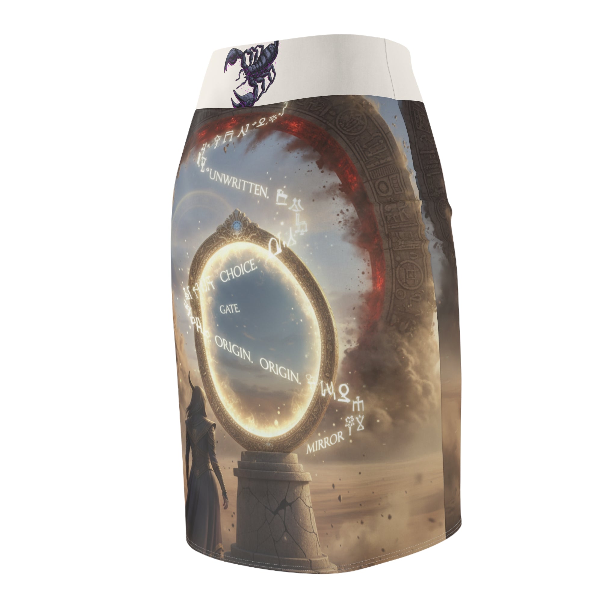 Mystic Portal Pencil Skirt — Fantasy Magic Circle Skirt with &
