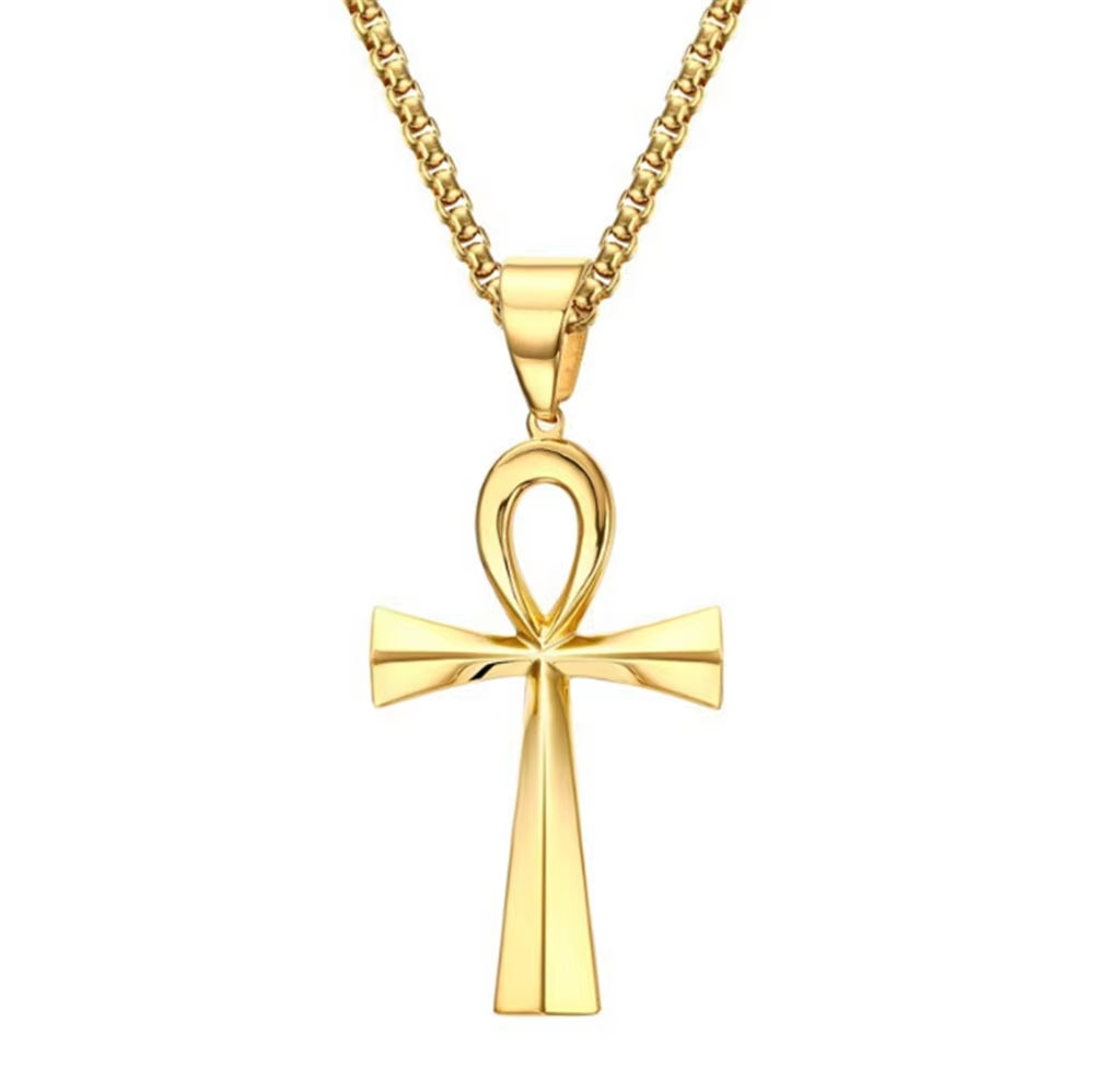 Ankh Jewelry Set Pendant & Cuff – 316L Stainless Steel