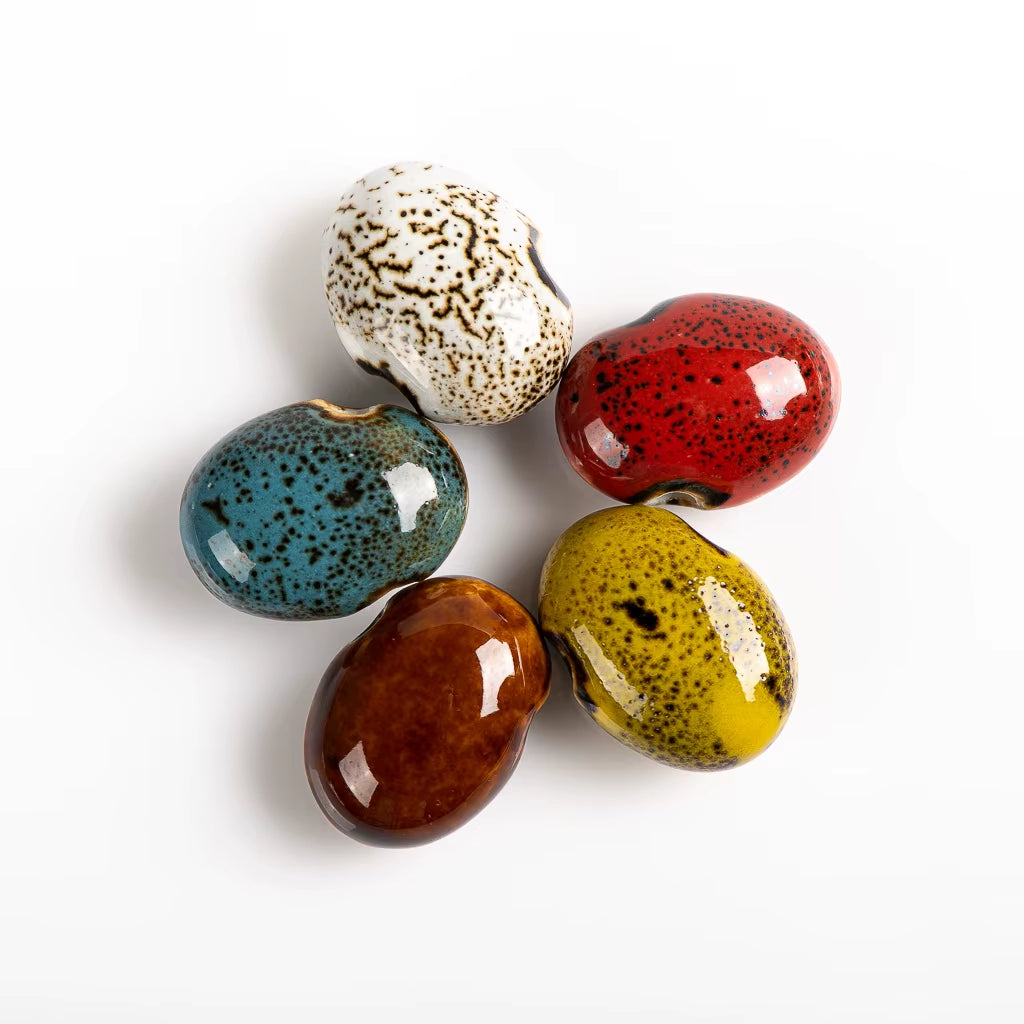 Imperial Kiln Ceramic Beads 5-Piece Porcelain Set – Vintage Restoration Style (