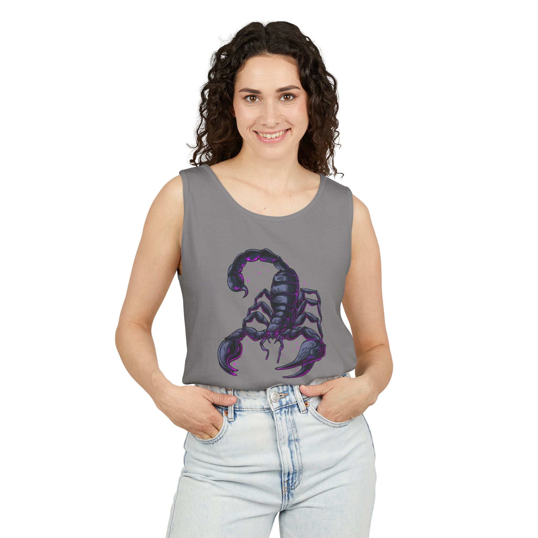 Scorpion Graphic Tank Top — Dark Cosmic Scorpion Art