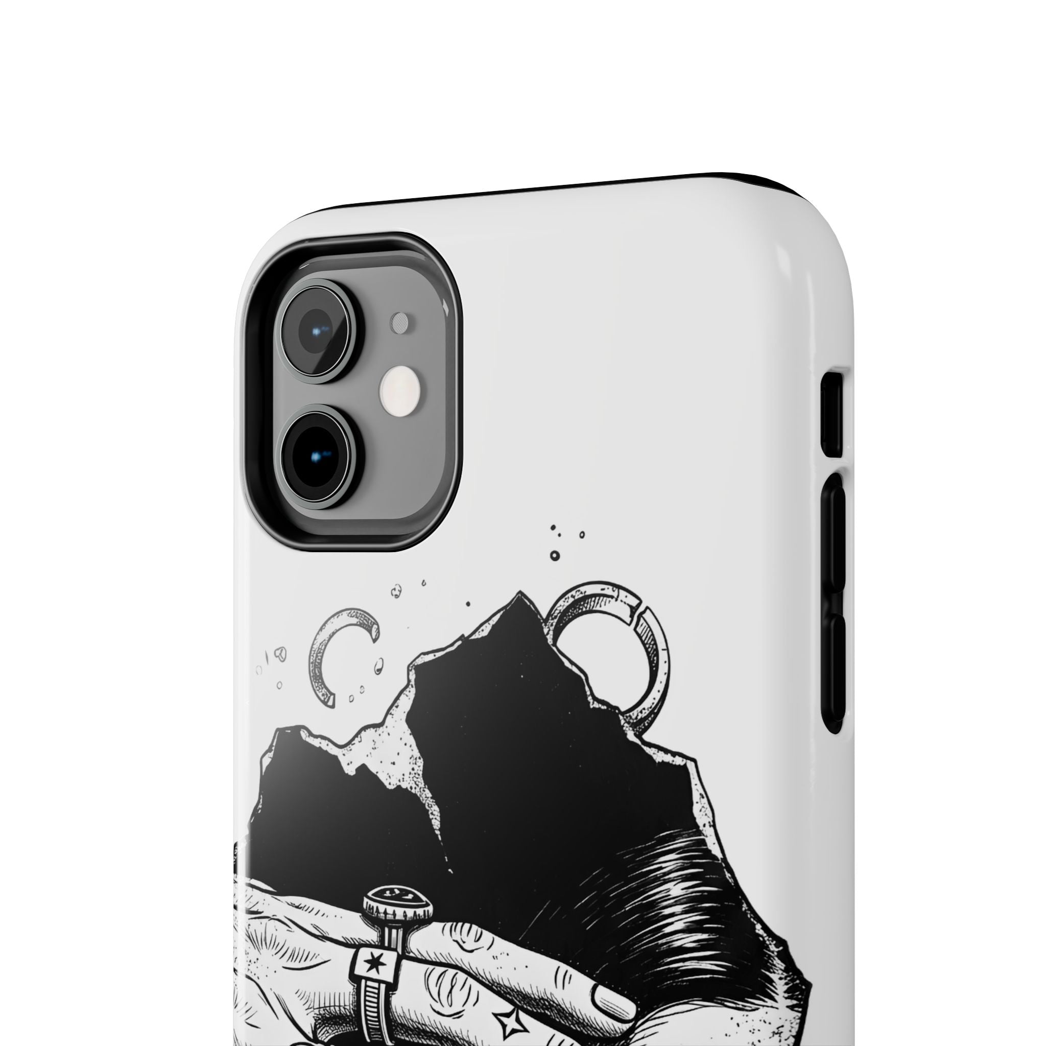 Tough Phone Case — Veiled Truth Black & White Mystic Illustration