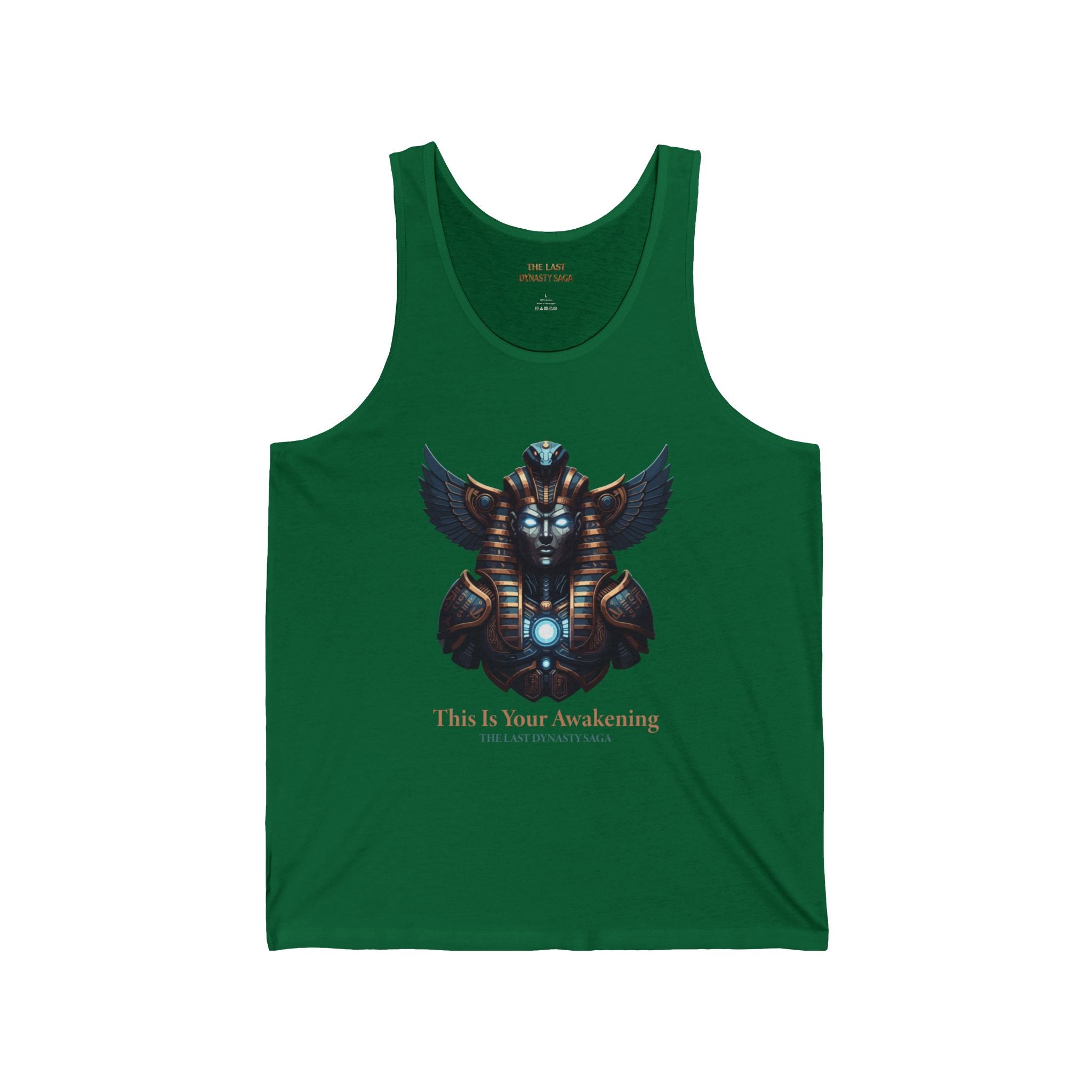 Egyptian Scarab & Eye Tank Top — "This Is Your Awakening" Spiritual Graphic Tank