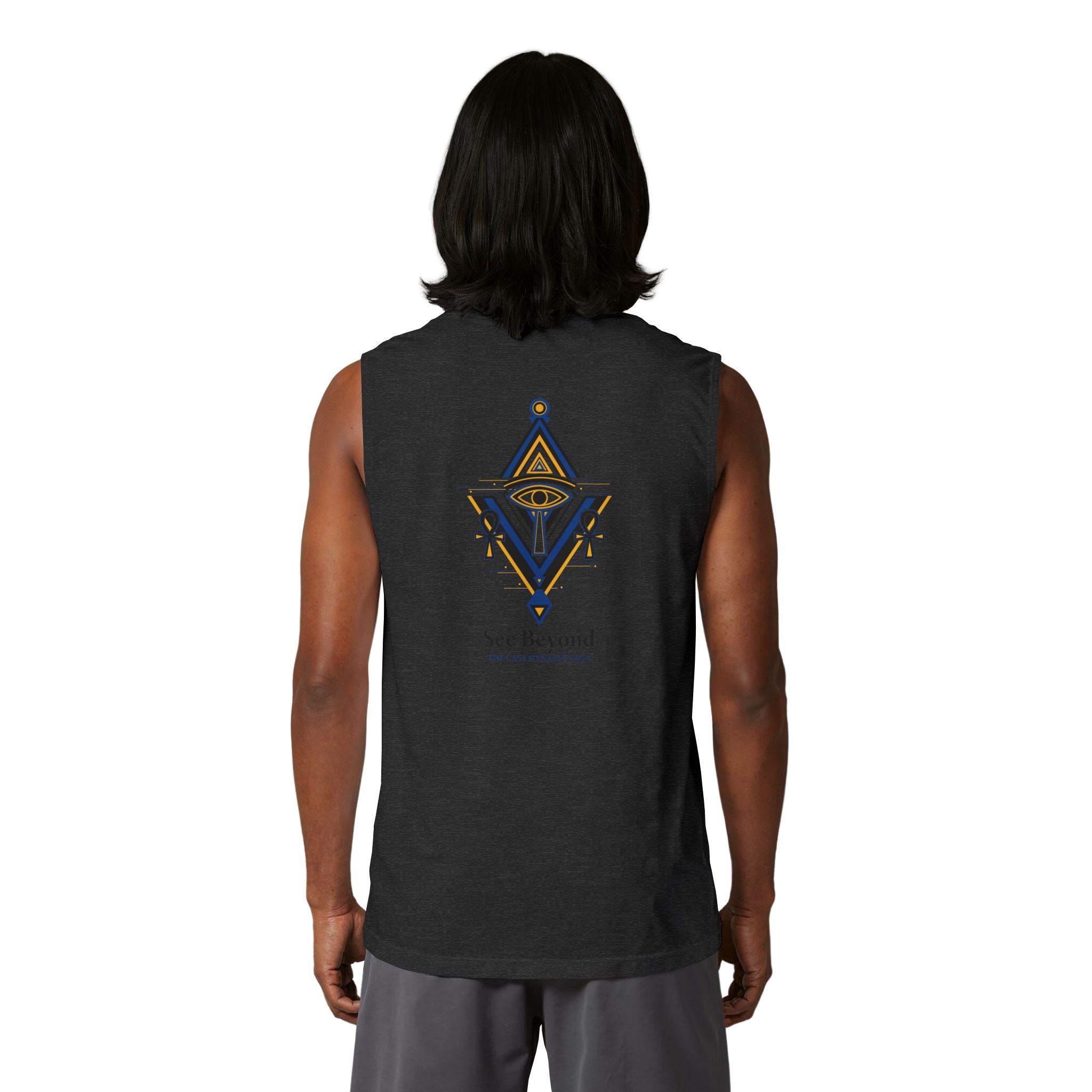 Egyptian Scarab Muscle Tank — "This Is Your Awakening" Mystical Graphic