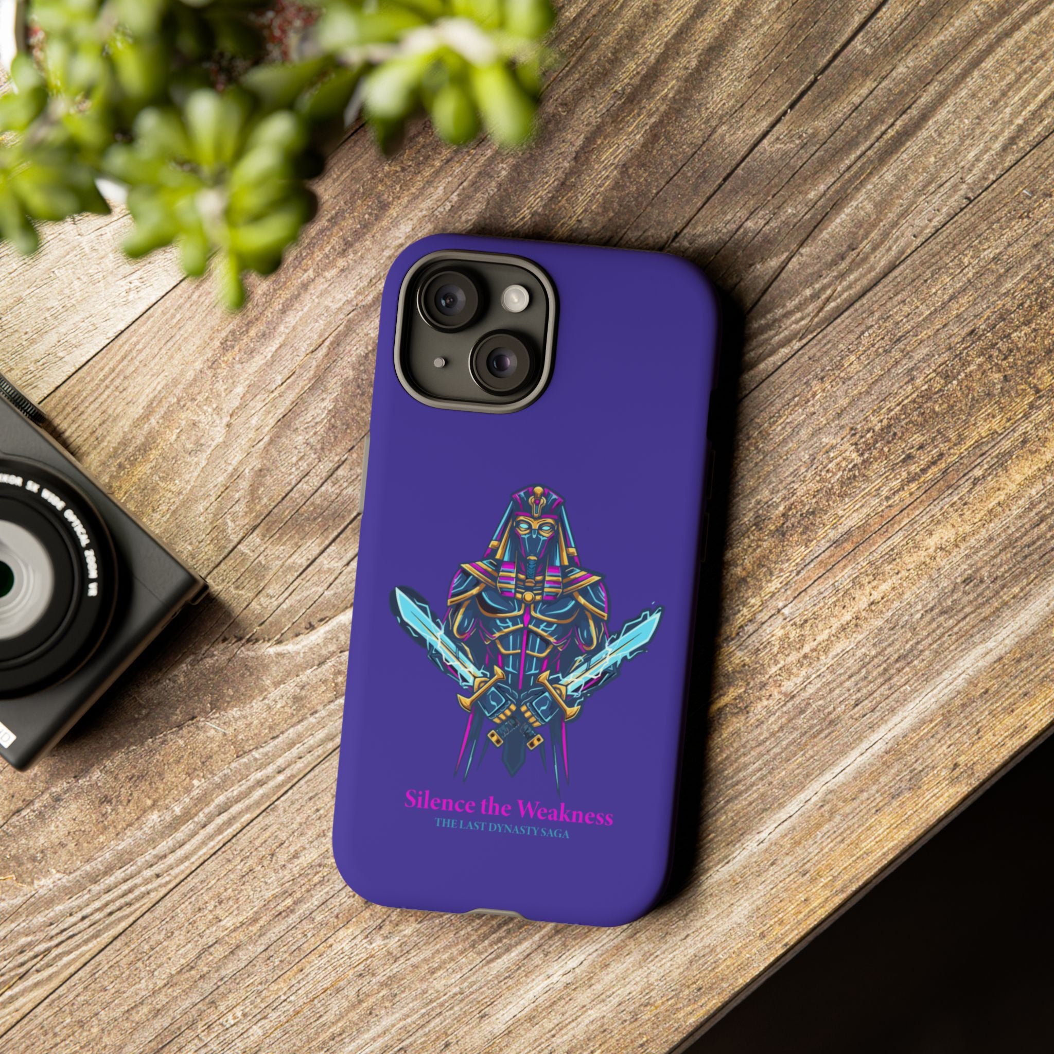 Phone Case — Neon Pharaoh Dual Swords "Silence the Weakness"