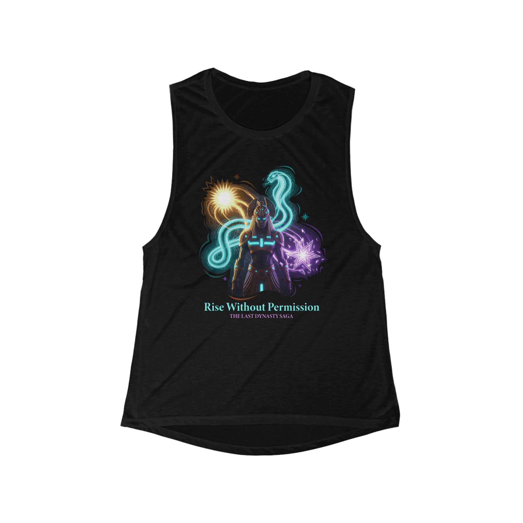 Empowered Witch Tank Top — “Rise Without Permission” Mystical Graphic Muscle Tank