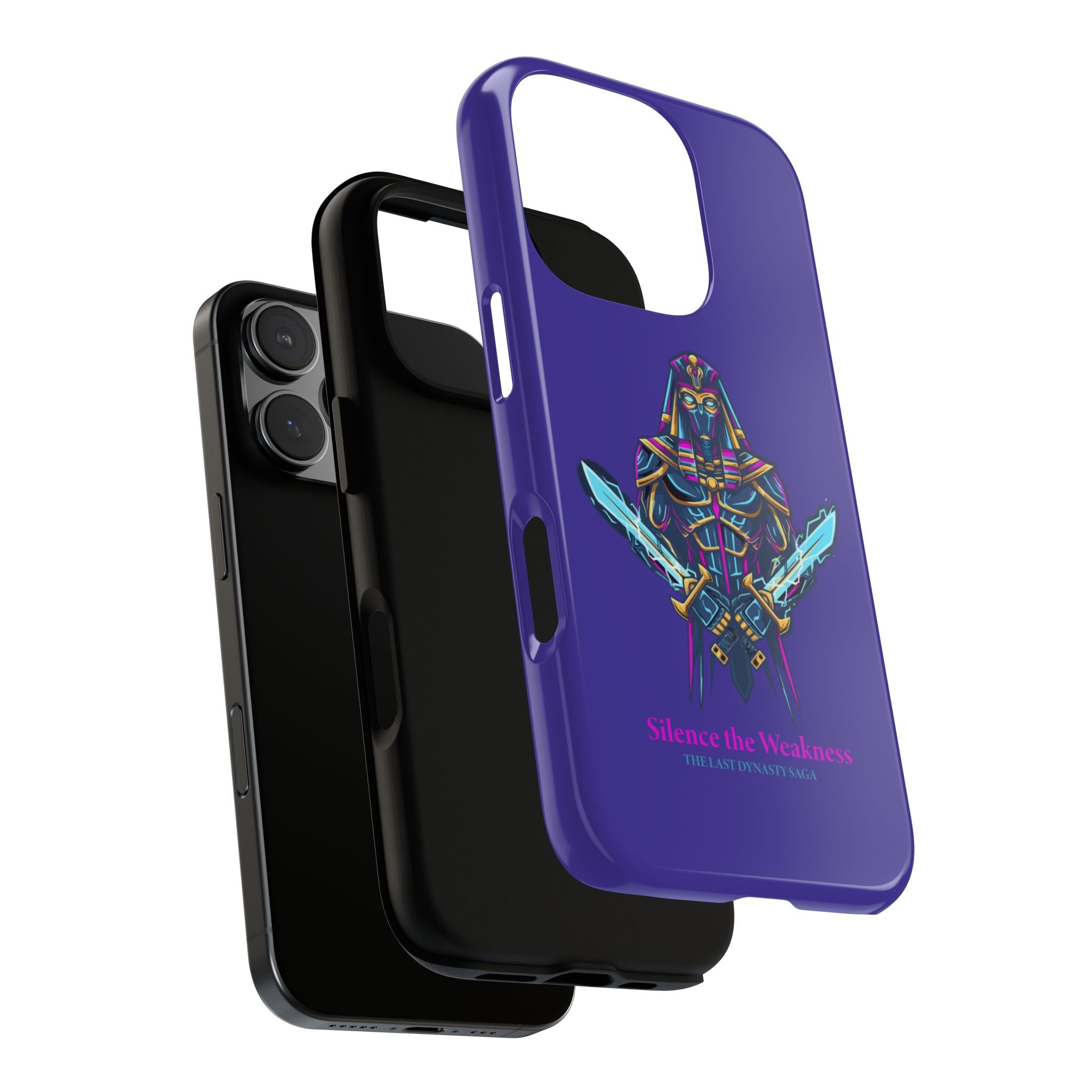 Phone Case — Neon Pharaoh Dual Swords "Silence the Weakness"