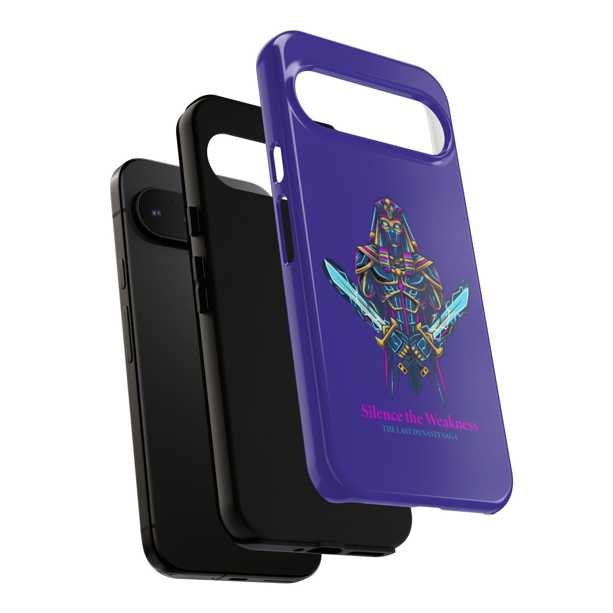 Phone Case — Neon Pharaoh Dual Swords "Silence the Weakness"