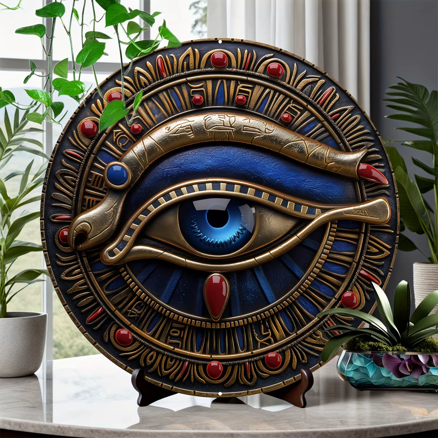 Eye of Horus Metal Wall Art UV-Printed Aluminum Sign – 3D Visual Effect