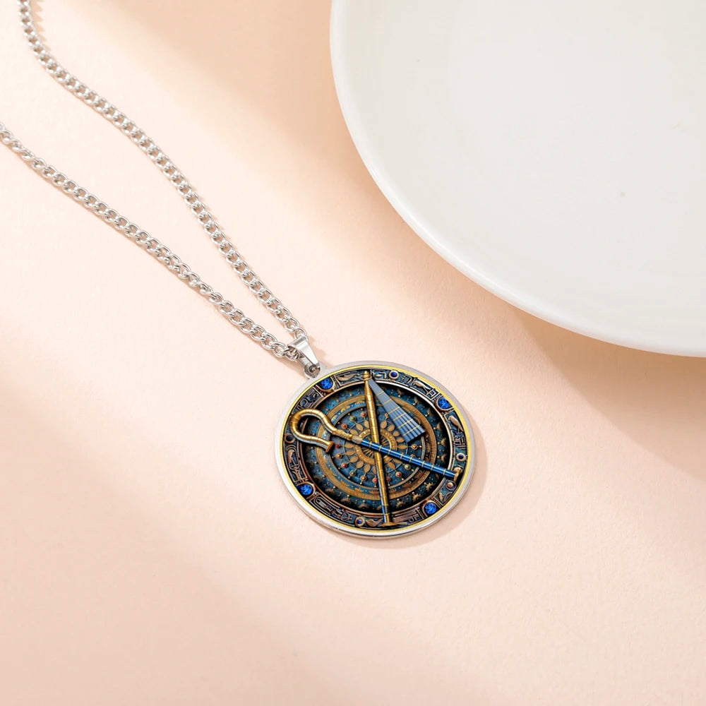 Discover the Power of Ancient Egypt with Our Crook and Flail Pendant Necklace - Stainless Steel Jewelry for All Occasions