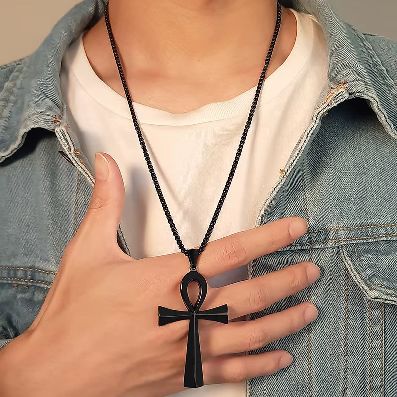Black Ankh Pendant Symbol of Life – Stainless Steel