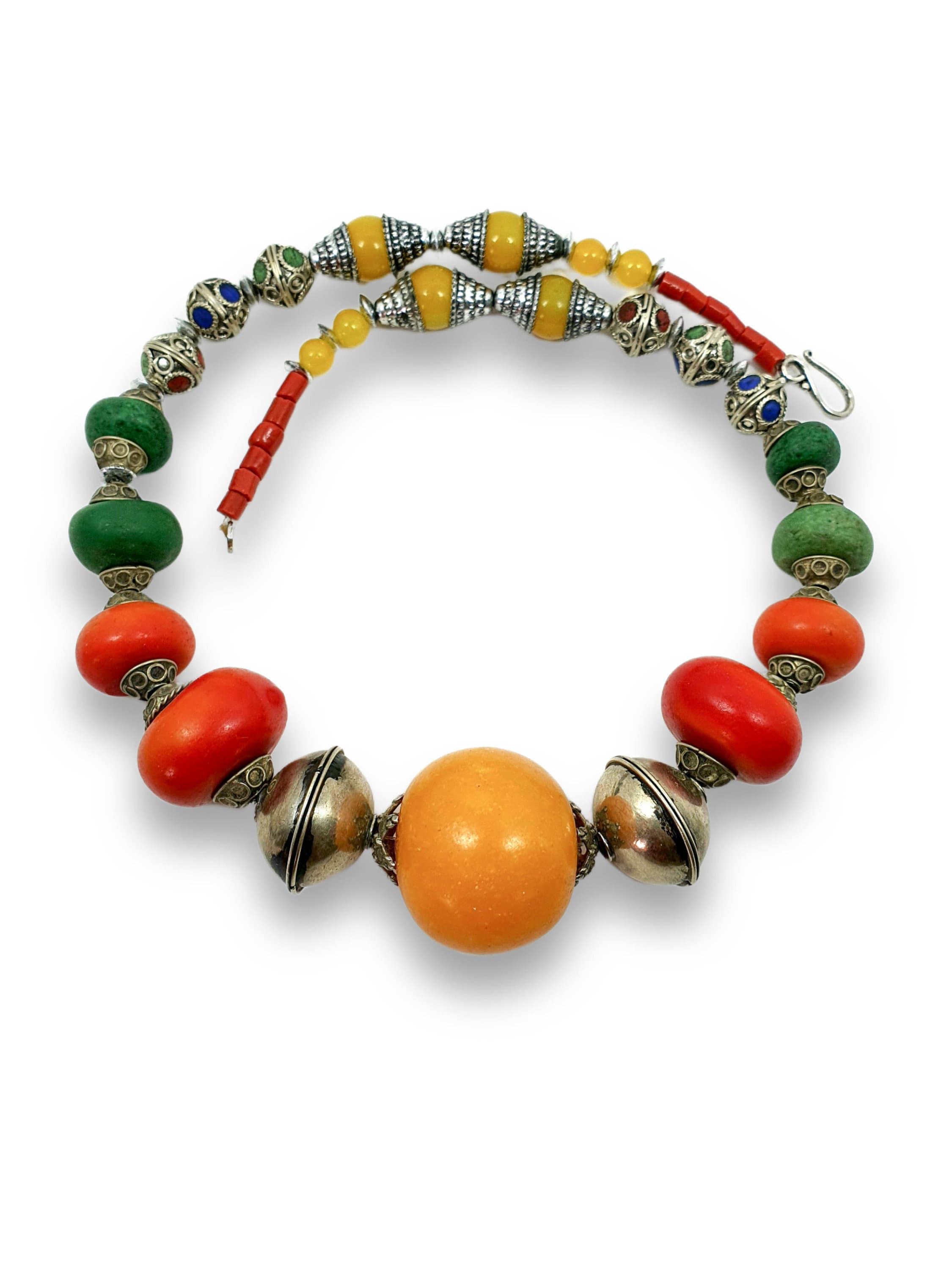Tribal Heritage Statement Necklace Inspired by Traditional North African Craft