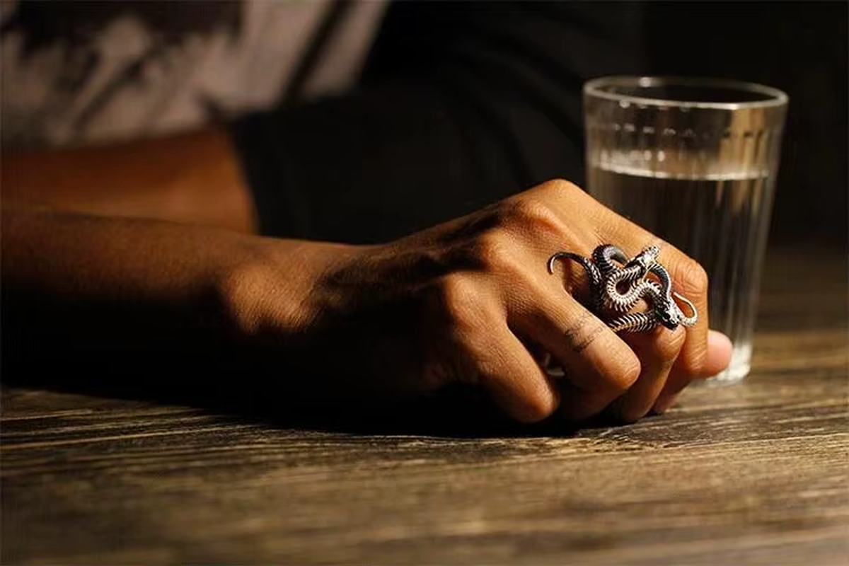 Serpent Coil Ring Adjustable Stainless Steel Animal Band