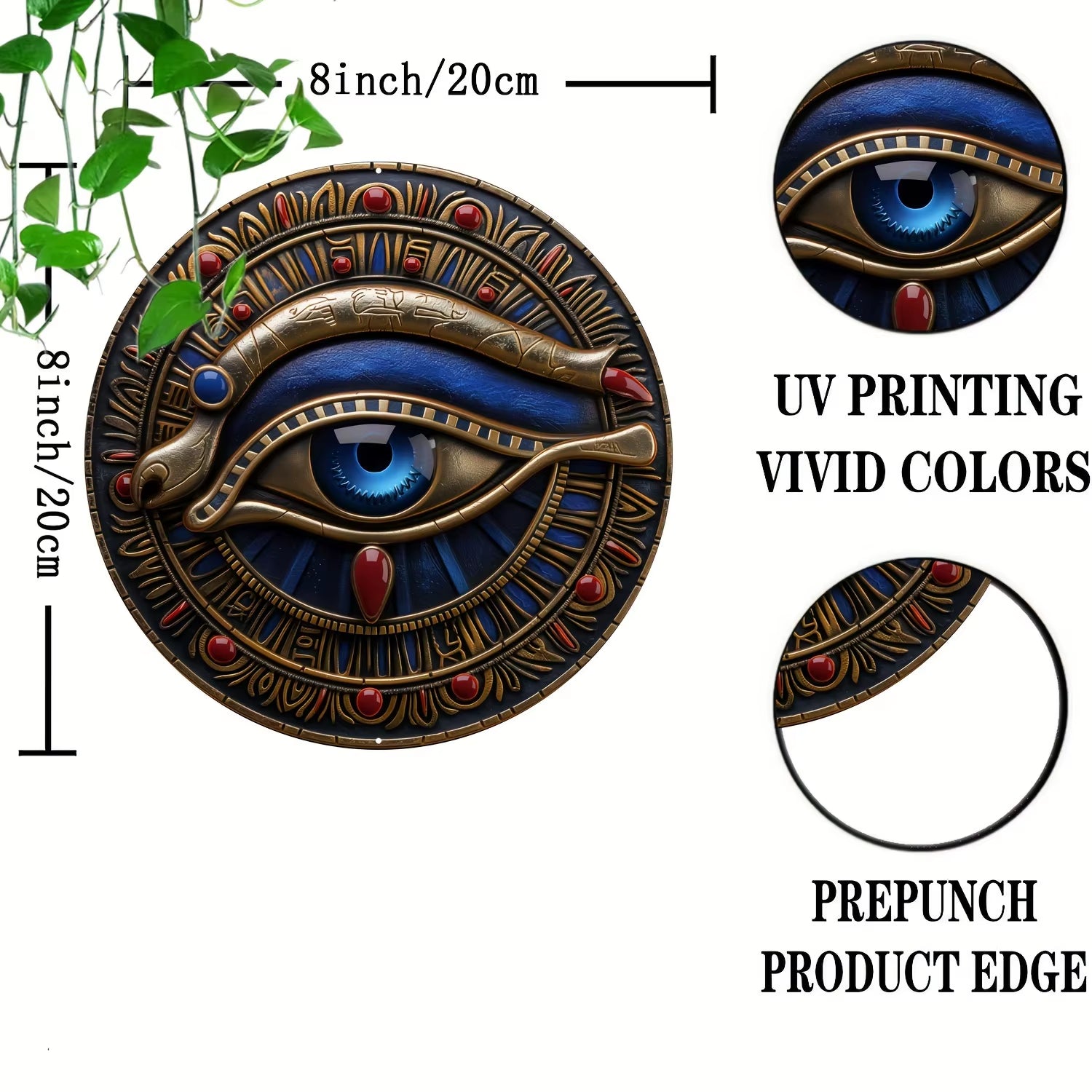 Eye of Horus Metal Wall Art UV-Printed Aluminum Sign – 3D Visual Effect
