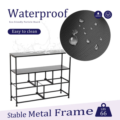 Dresser TV Stand, Entertainment Center with Fabric Drawers, Media Console Table with Open Shelves for TV up to 45 Inch for Bedroom, Living Room, Entryway, Black