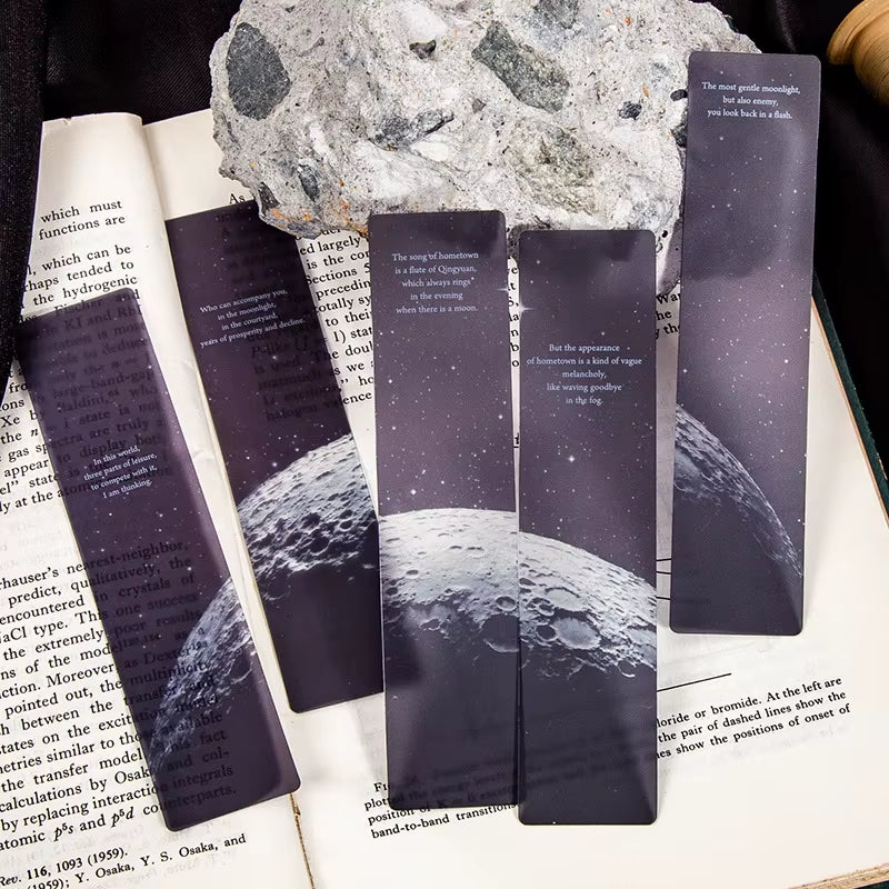 Space Tour Series PVC Bookmarks Moon &amp; Dusk Theme – 5 Pieces per Pack