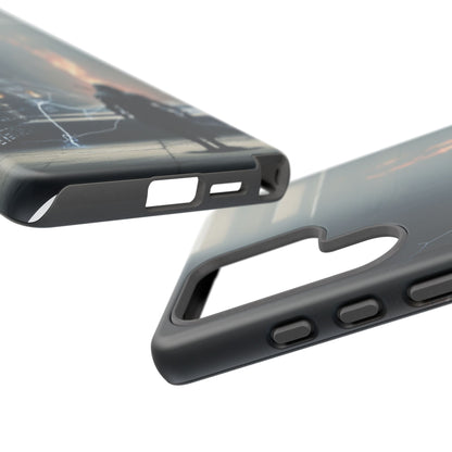 Phone Case - Cybermage Silhouette with Lightning Spell