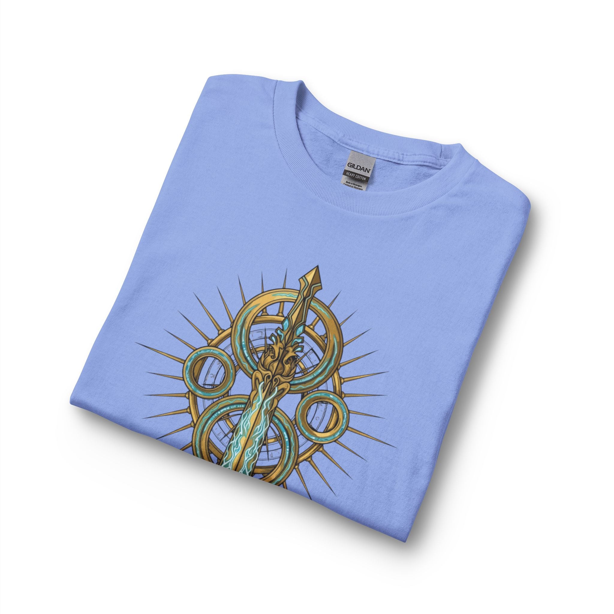 Strength Is Your Nature Long Sleeve Tee — Geometric Serpent Sword and Scarab Design