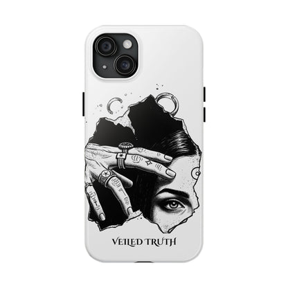 Tough Phone Case — Veiled Truth Black &amp; White Mystic Illustration