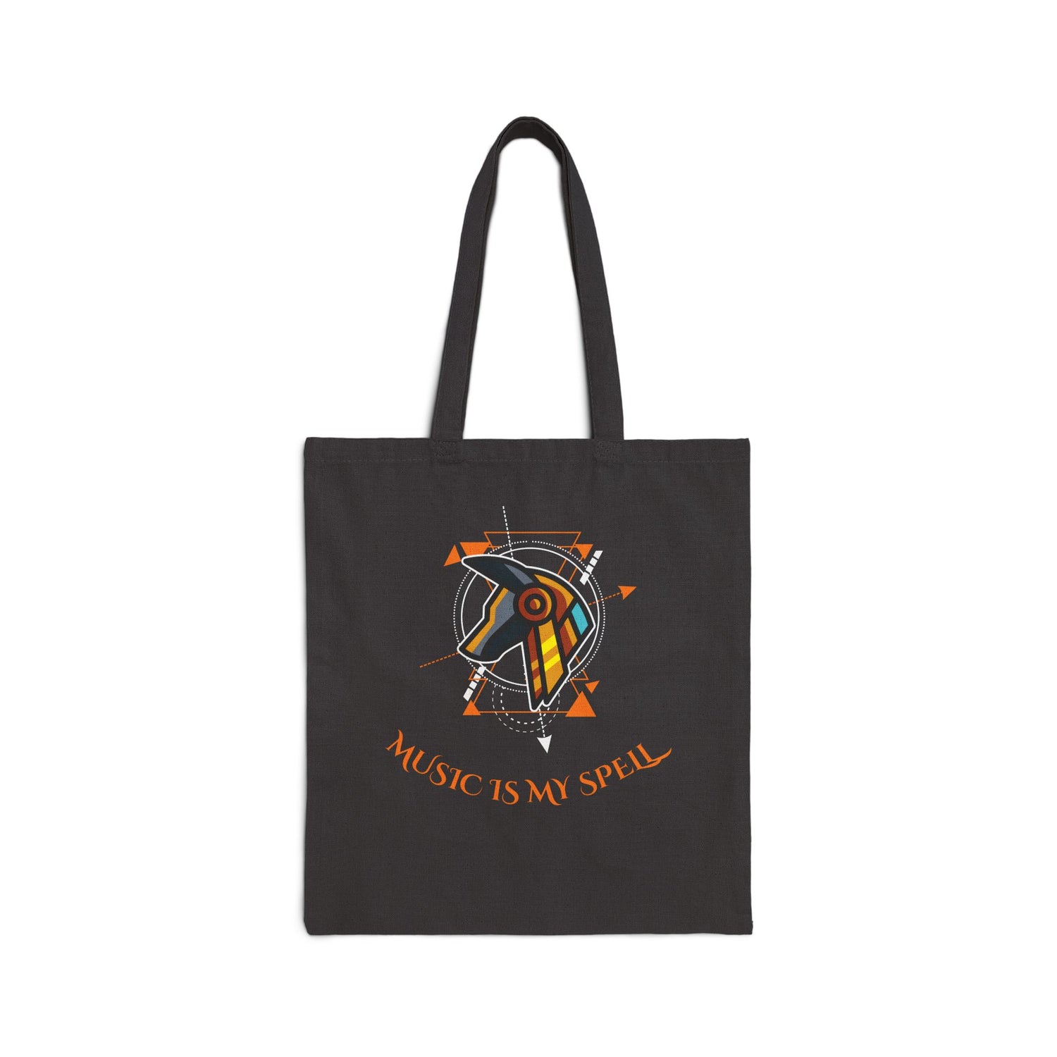 Canvas Tote Bag — Geometric Musical Horse &amp; Intricate Mandala Horse Art