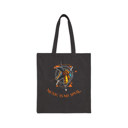 Canvas Tote Bag — Geometric Musical Horse &amp; Intricate Mandala Horse Art