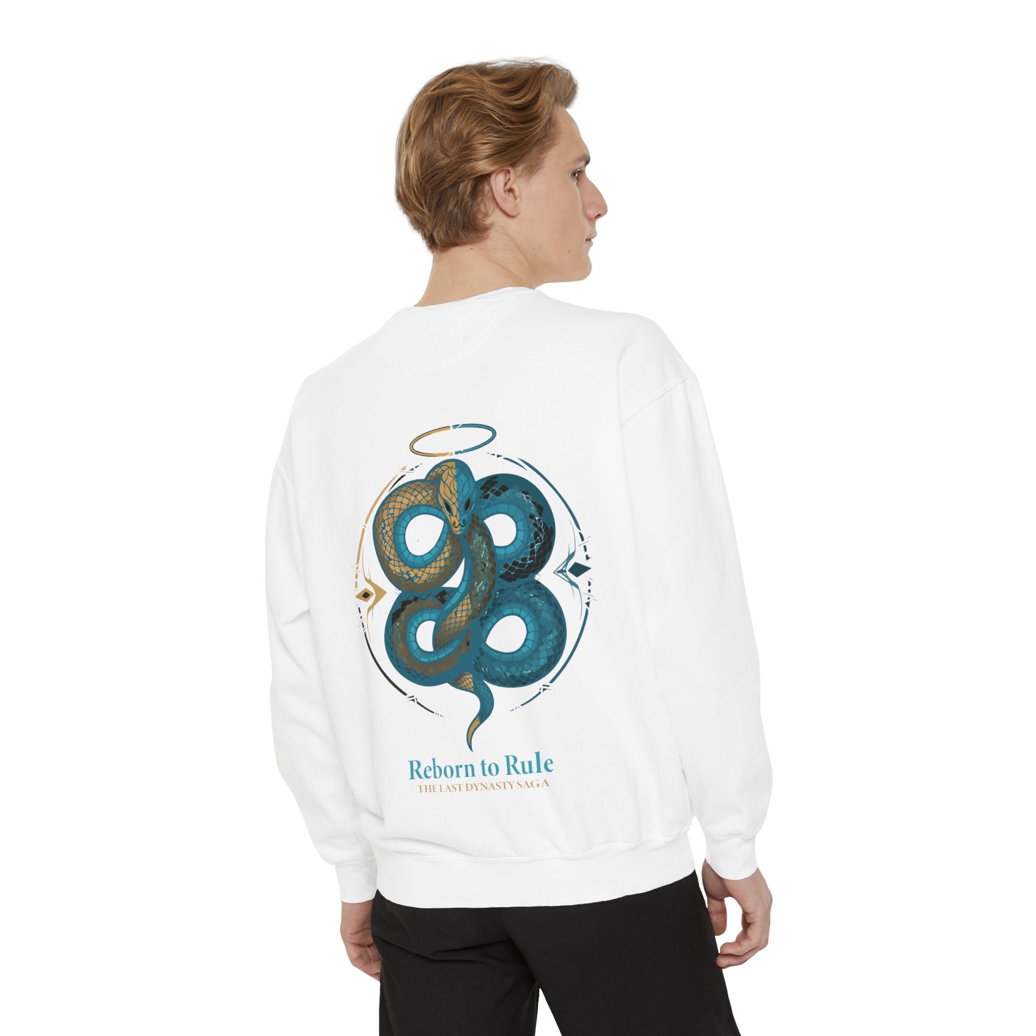 Snake Emblem Sweatshirt — "Reborn to Rule" Graphic Crewneck
