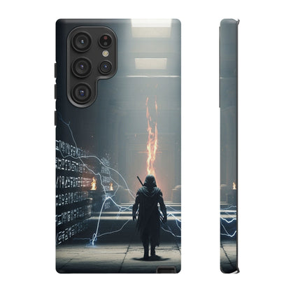 Phone Case - Cybermage Silhouette with Lightning Spell