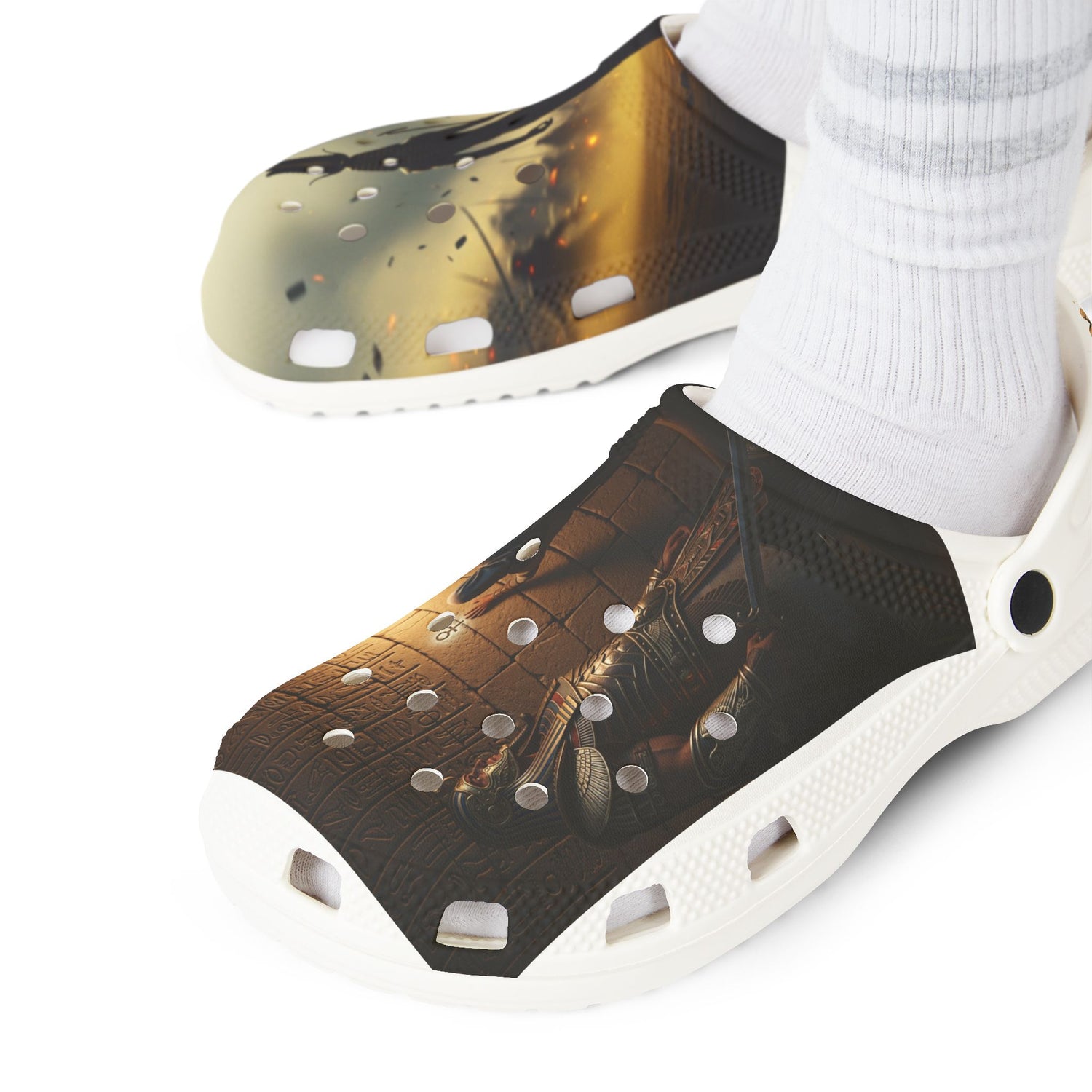 Printed EVA Foam Clogs — Warm Fireplace Photo All-Over Print