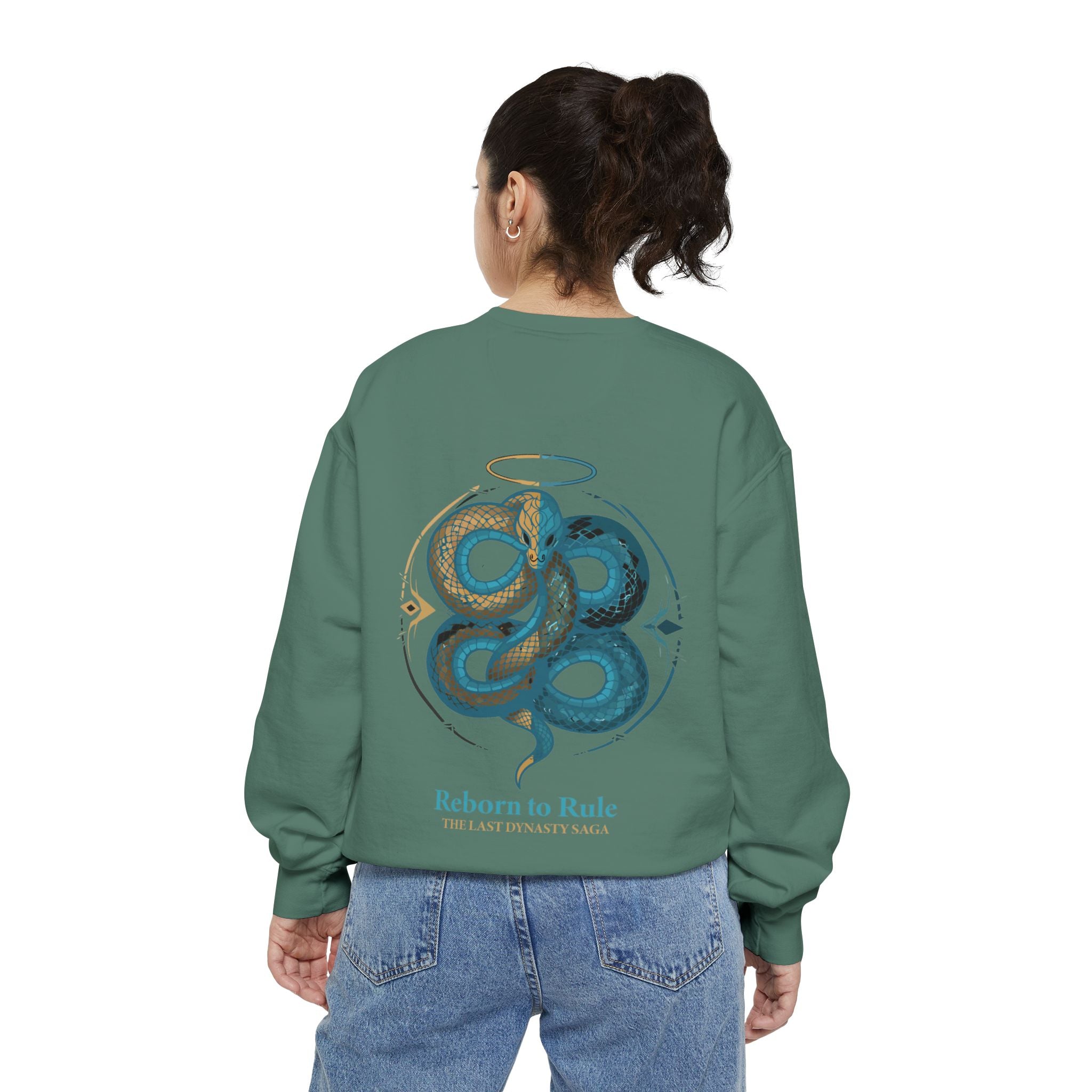 Snake Emblem Sweatshirt — "Reborn to Rule" Graphic Crewneck