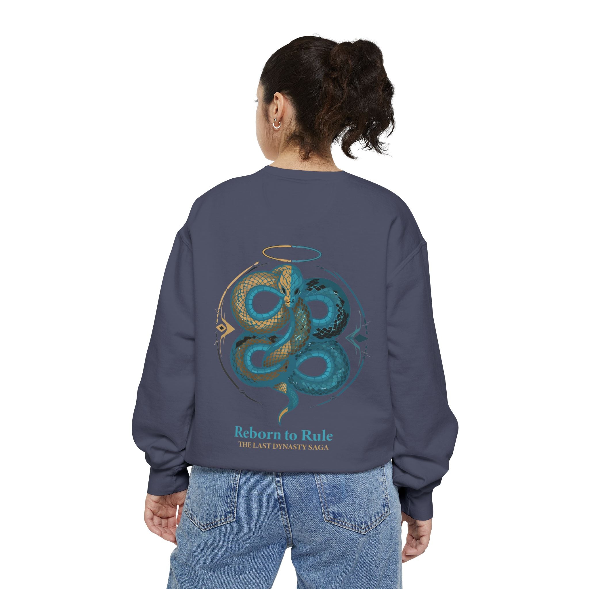 Snake Emblem Sweatshirt — "Reborn to Rule" Graphic Crewneck