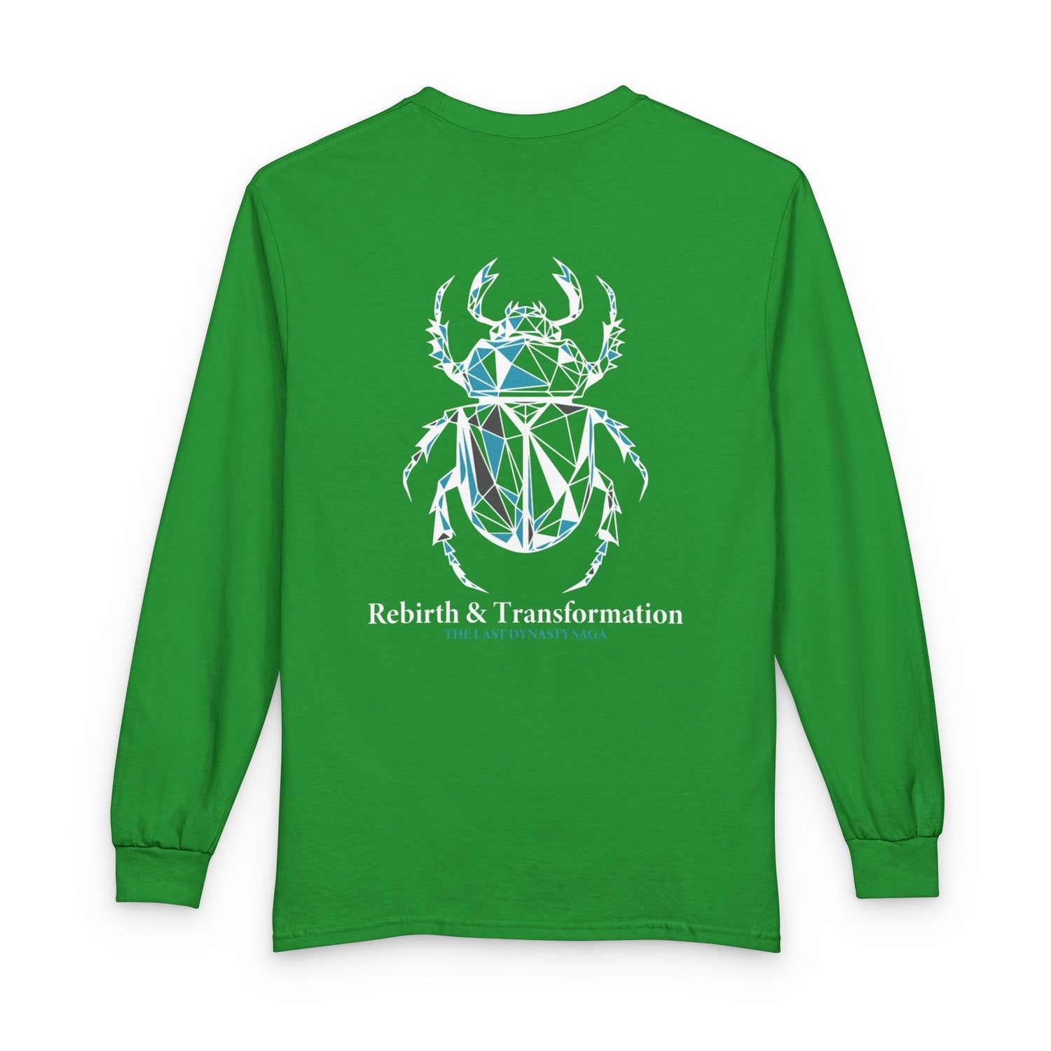 Strength Is Your Nature Long Sleeve Tee — Geometric Serpent Sword and Scarab Design